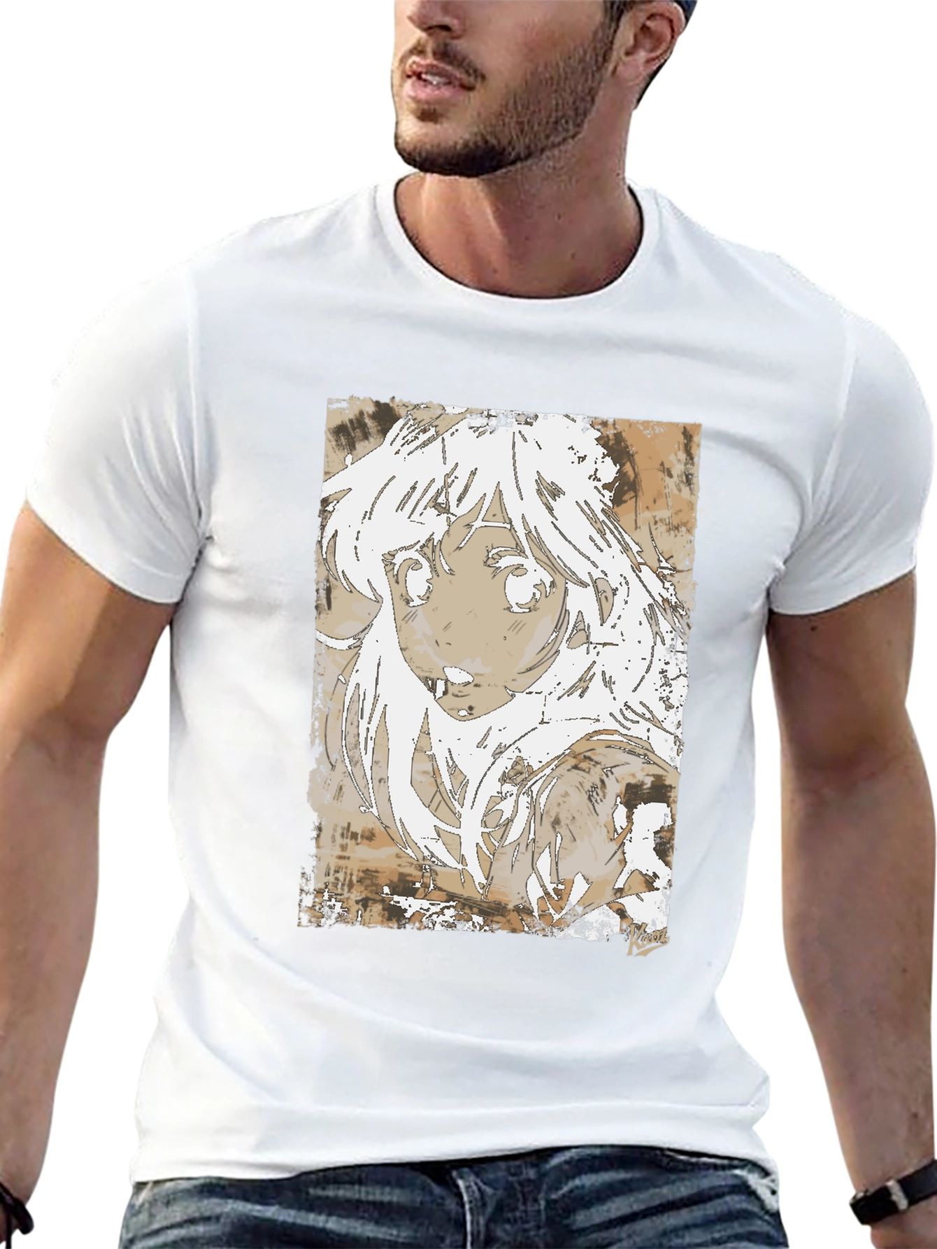 Black Anime Girl Graphic Tee - Stylish Black Cotton T-Shirt view 13