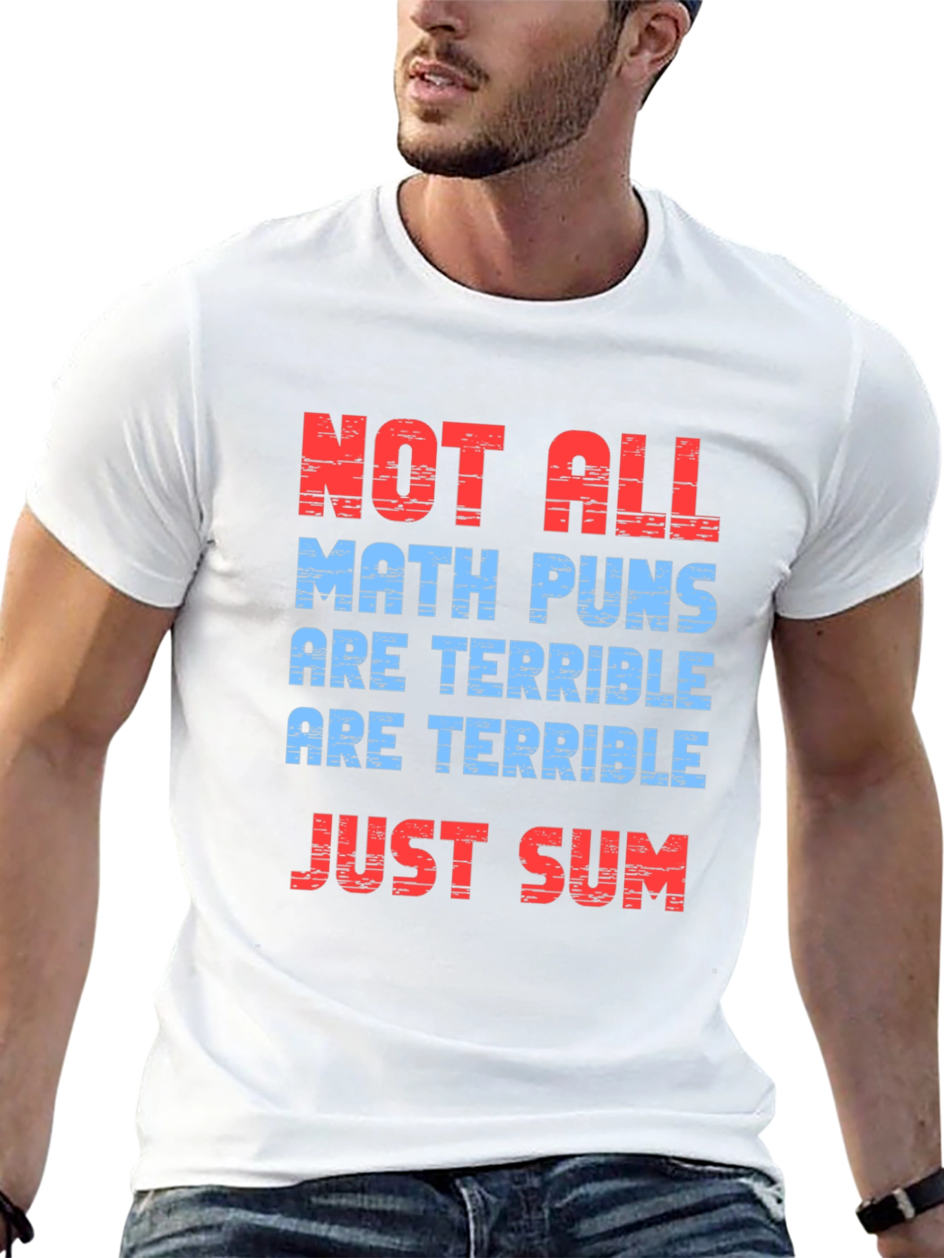 Black Math Puns T-Shirt -  Not All are Terrible, Just Sum! view 13