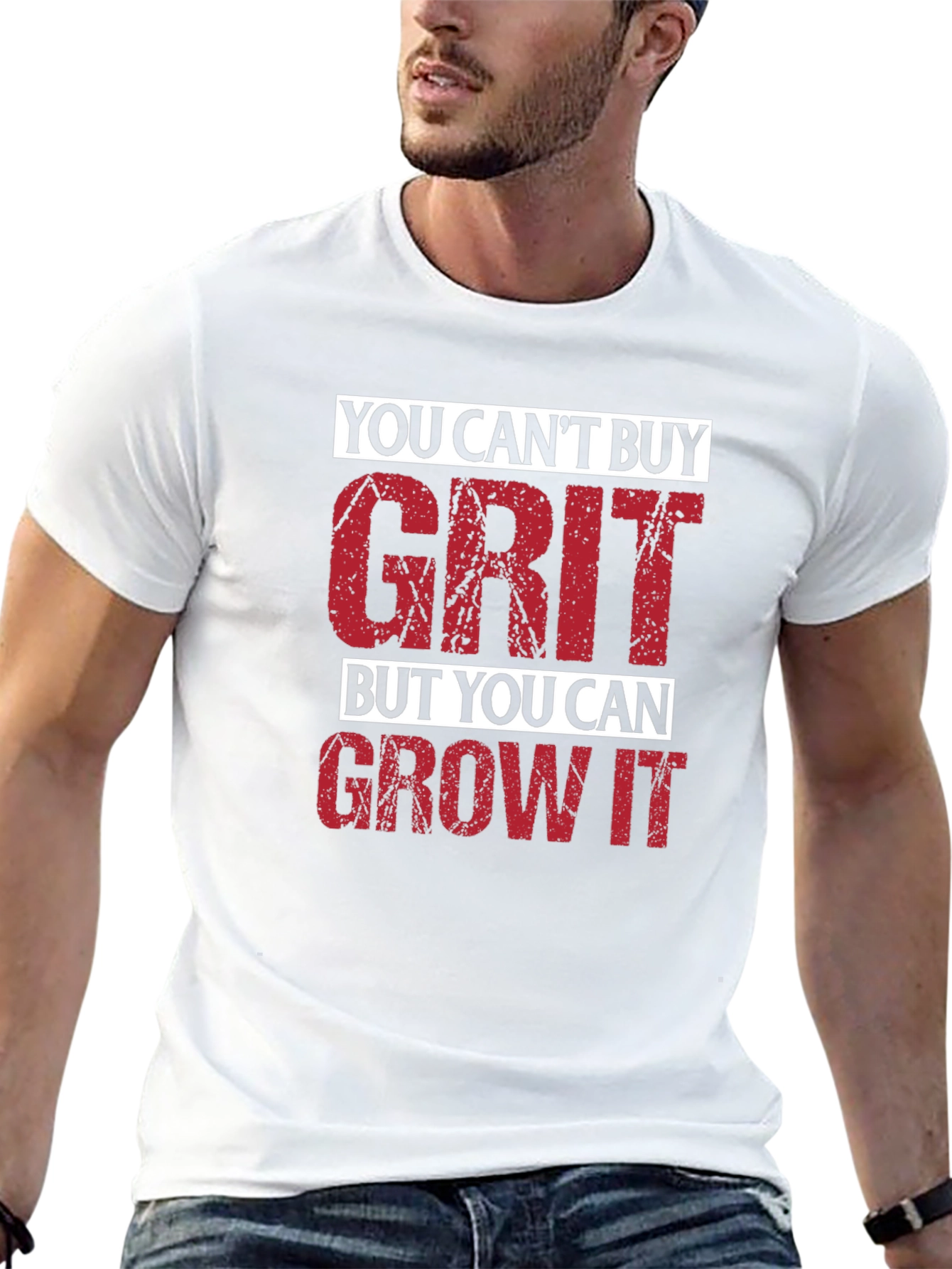 Black Motivational Grit Graphic T-Shirt - Men's Black Tee view 13