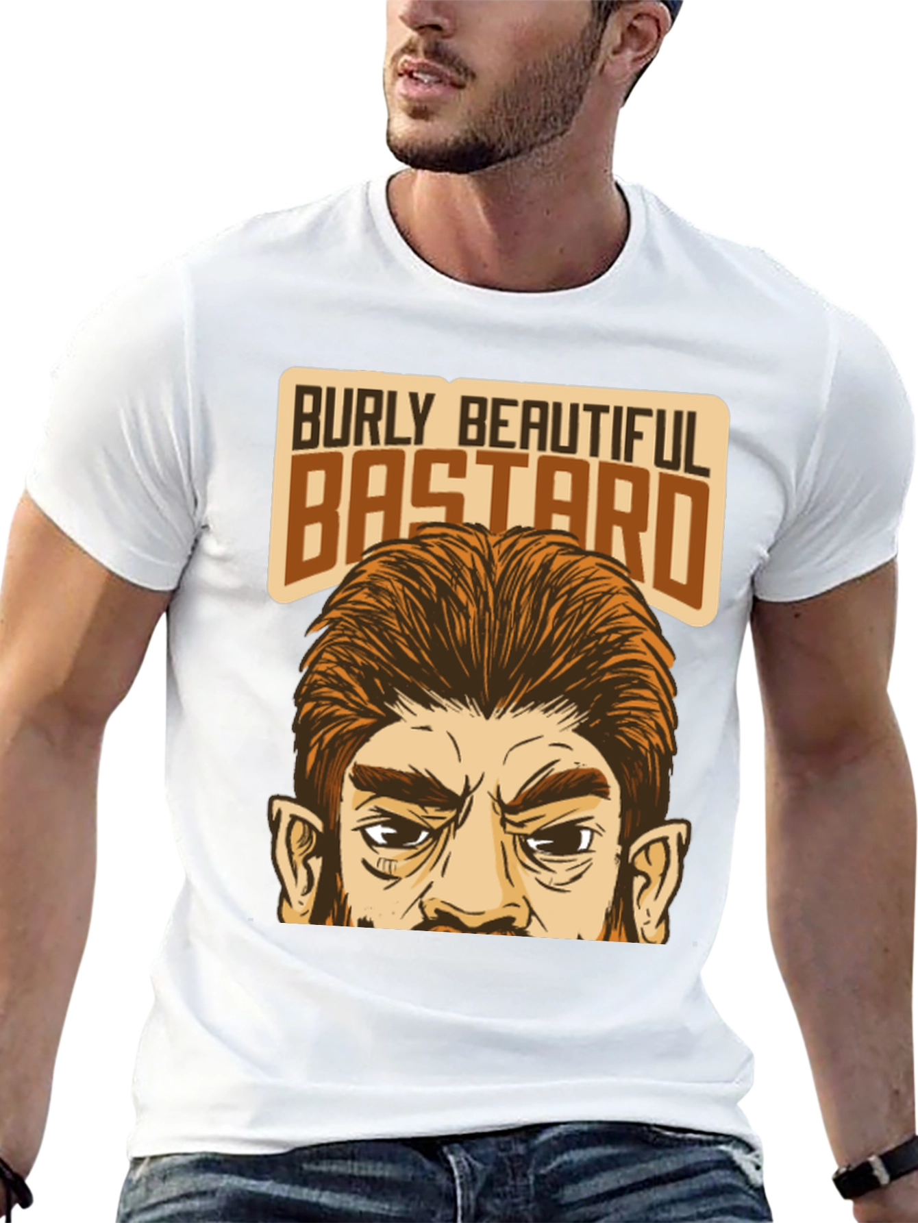 Black Burly Beautiful Bastard Graphic T-Shirt view 13