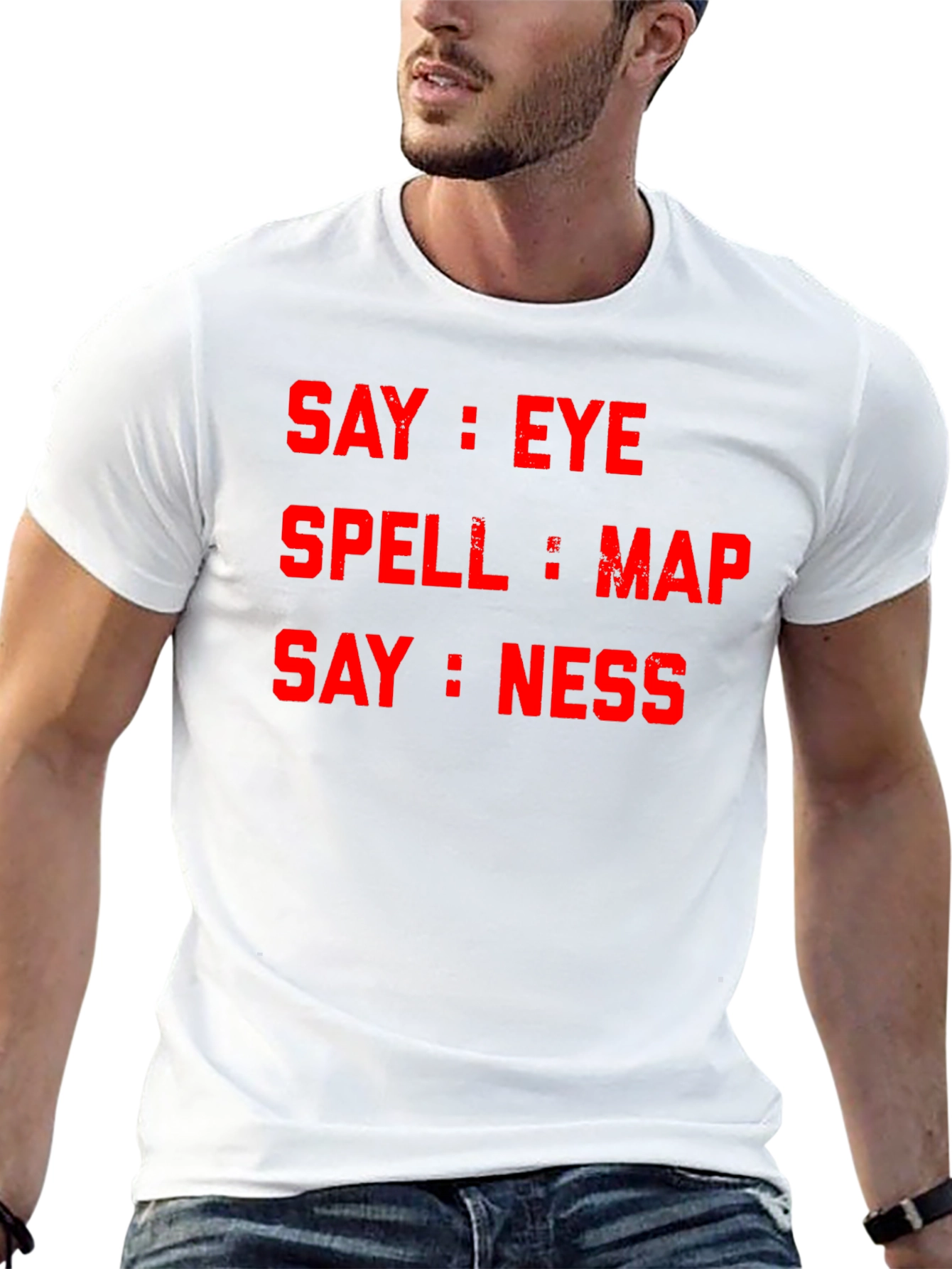Black Say Eye Spell Map Say Ness T-Shirt view 13