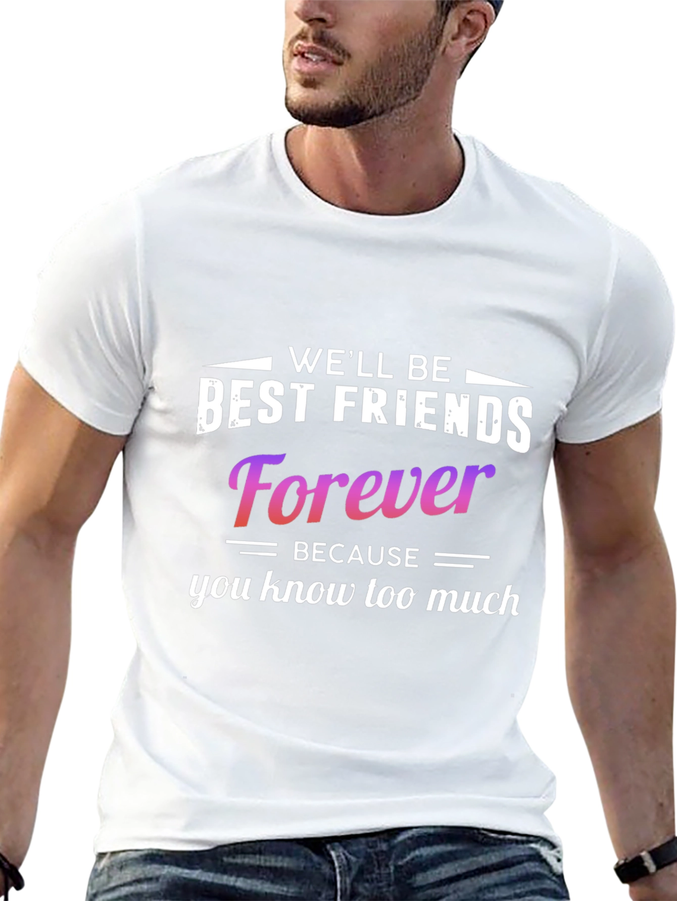 Black Funny Best Friends Forever Graphic Tee view 13