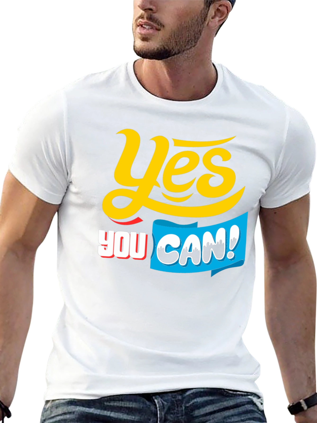 Black Yes You Can! Graphic T-Shirt view 13