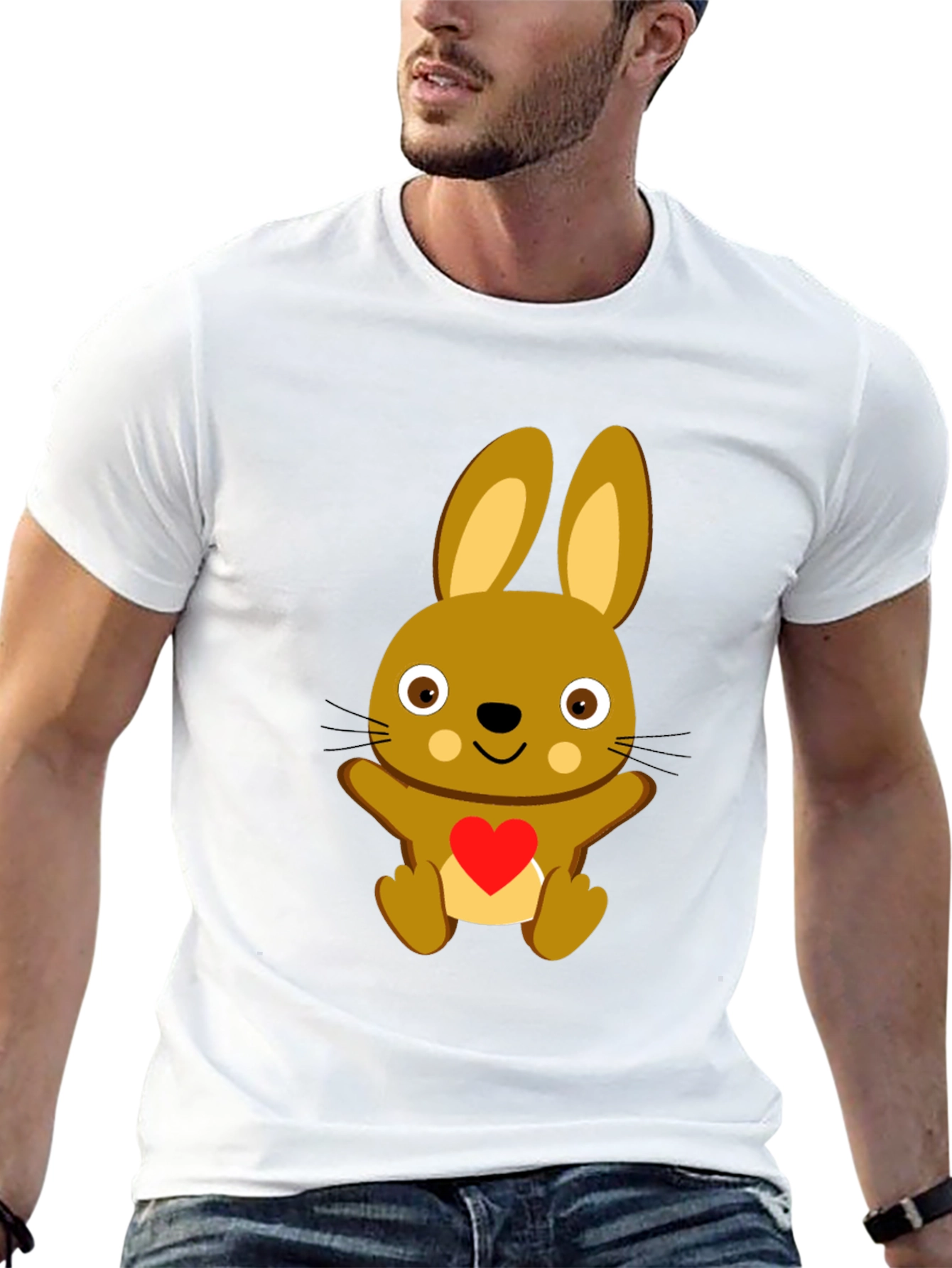 Black Cute Bunny Heart T-Shirt - Black view 13
