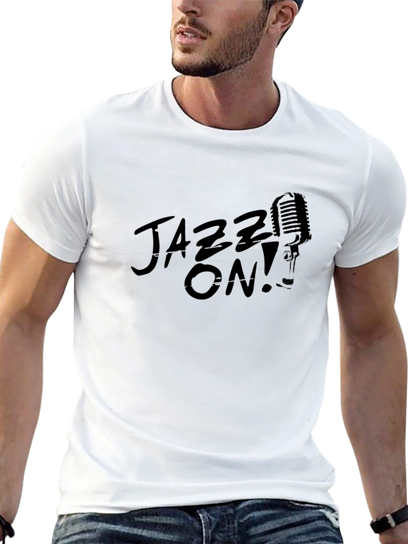 Black Jazz On! Black Graphic Print T-Shirt view 13