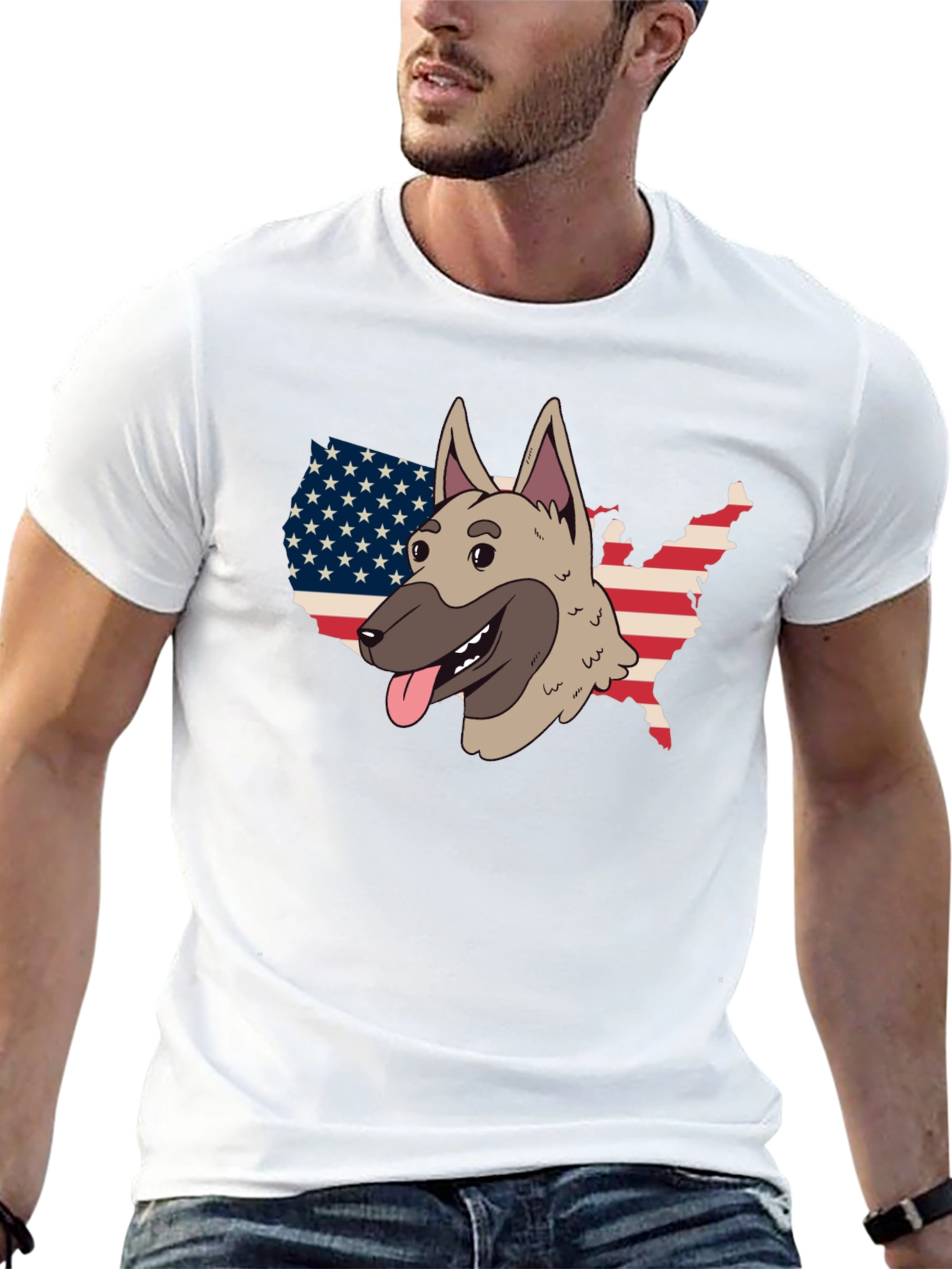Black Dog USA Flag Patriotic Graphic Tee view 13