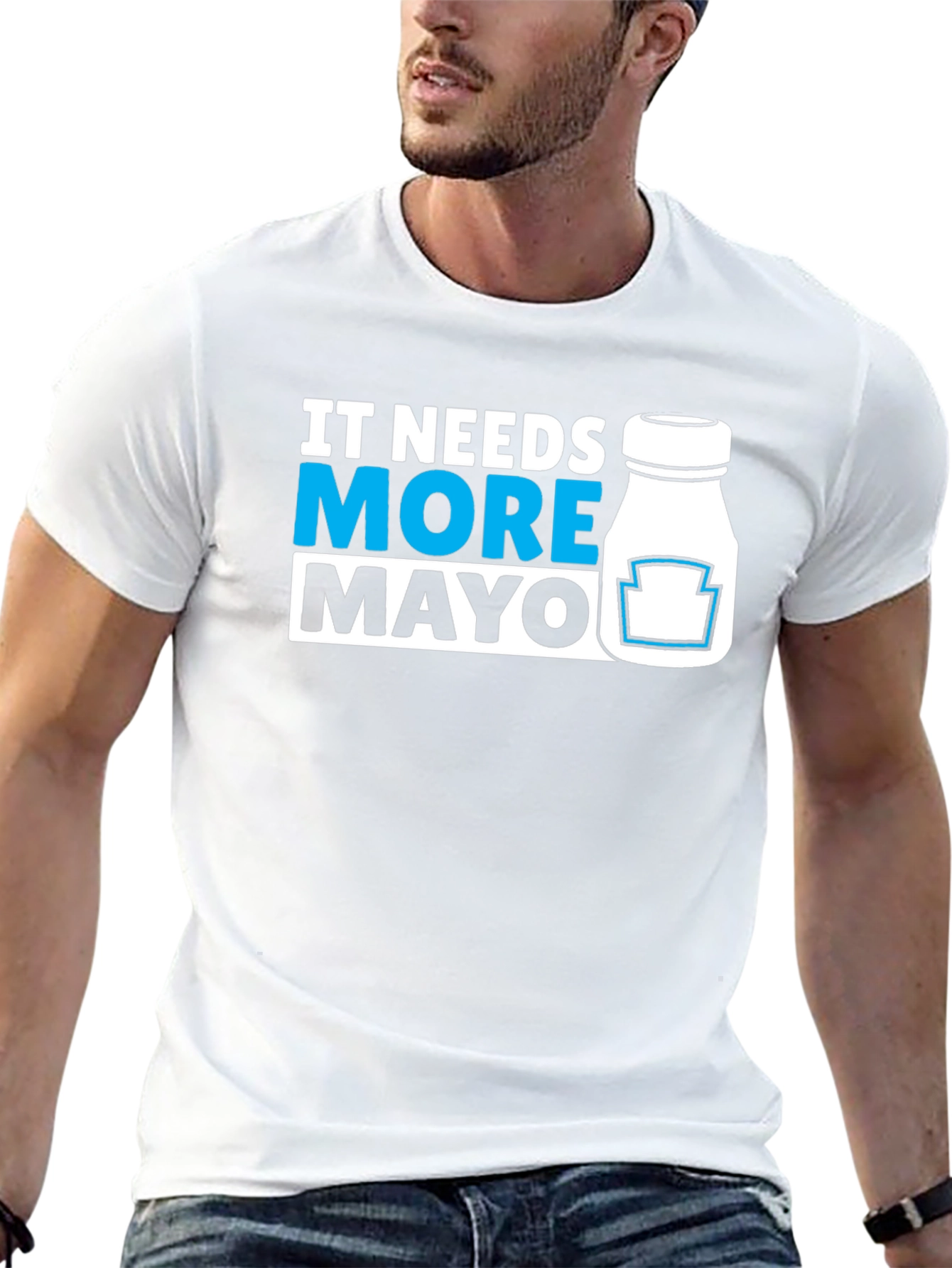 Black It Needs More Mayo T-Shirt - Funny Foodie Tee view 13