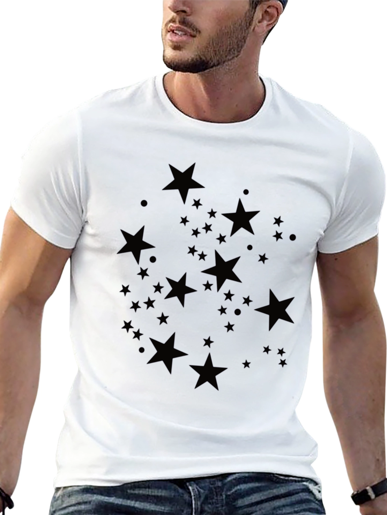 Black Starry Night Black T-Shirt view 13