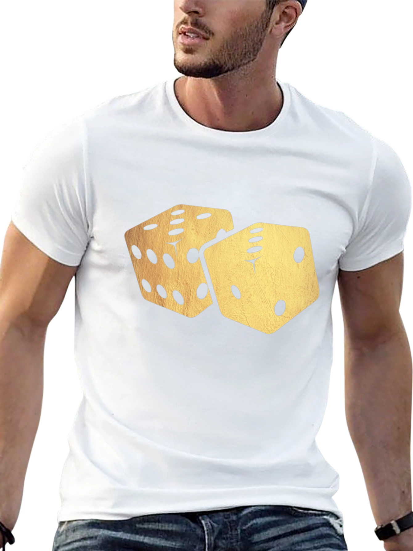 Black Dice Graphic T-Shirt - Lucky Roll Design view 13