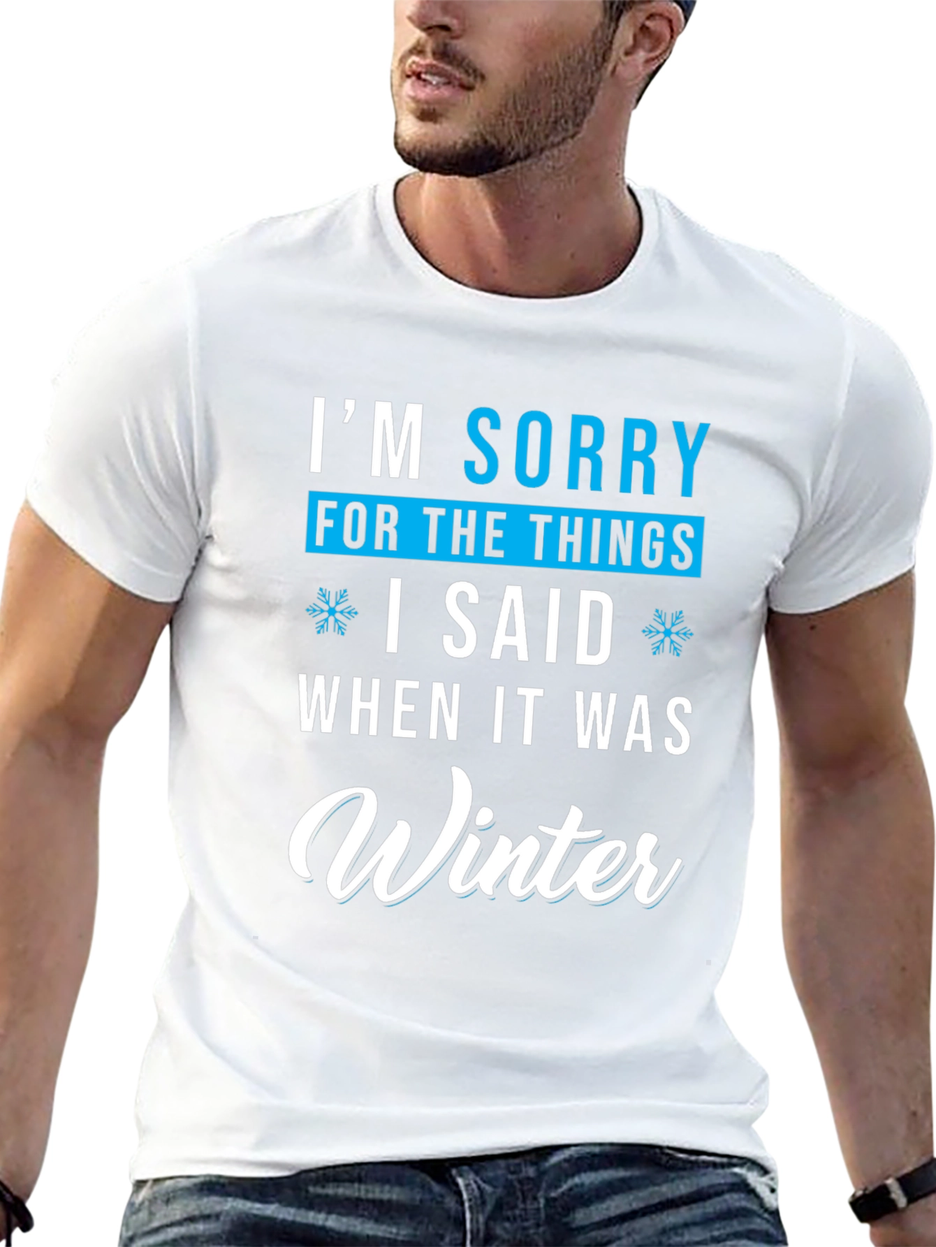 Black Funny Winter Apology T-Shirt - I'm Sorry Graphic Tee view 13