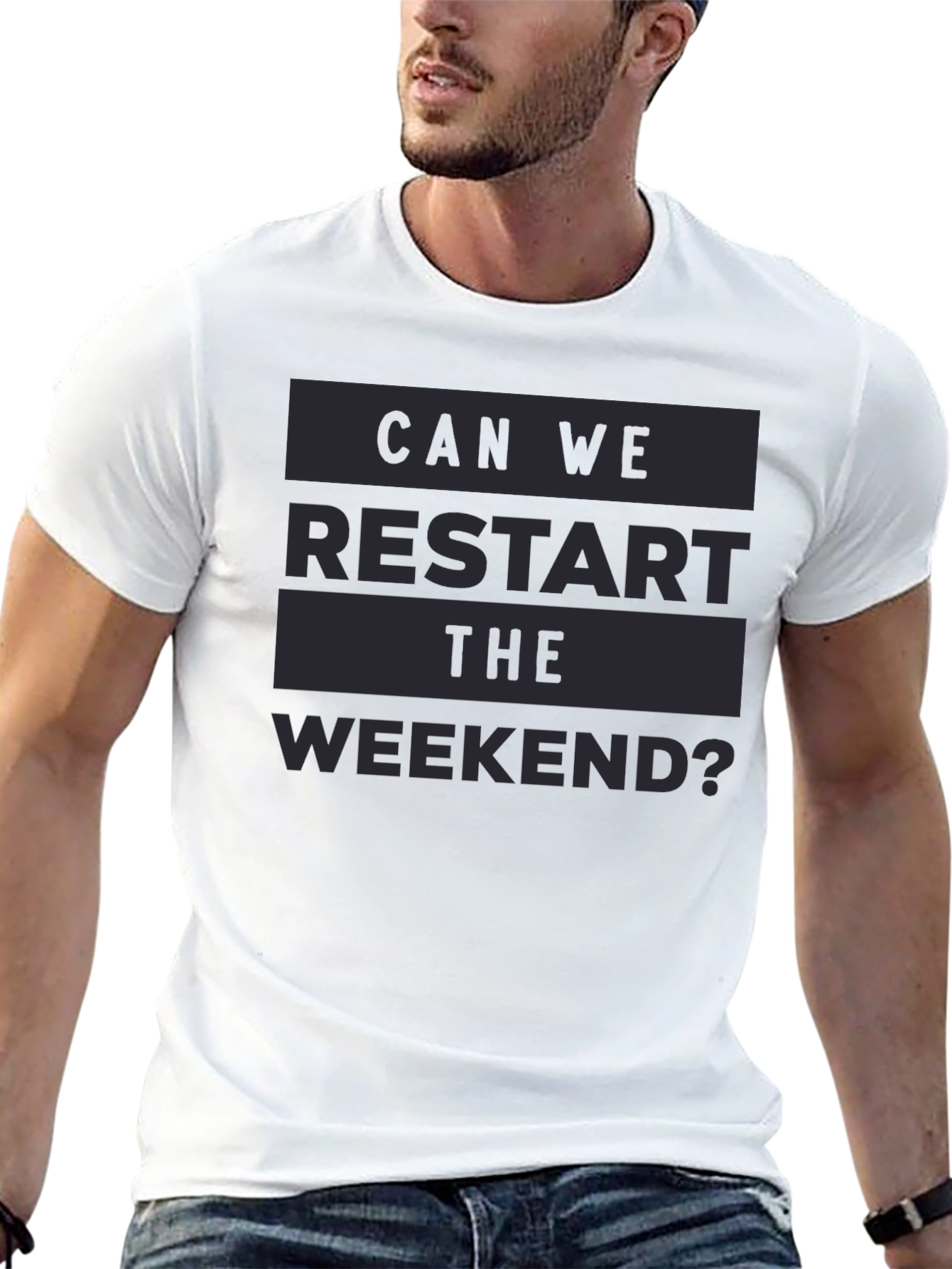 Black Restart the Weekend Graphic Tee view 13