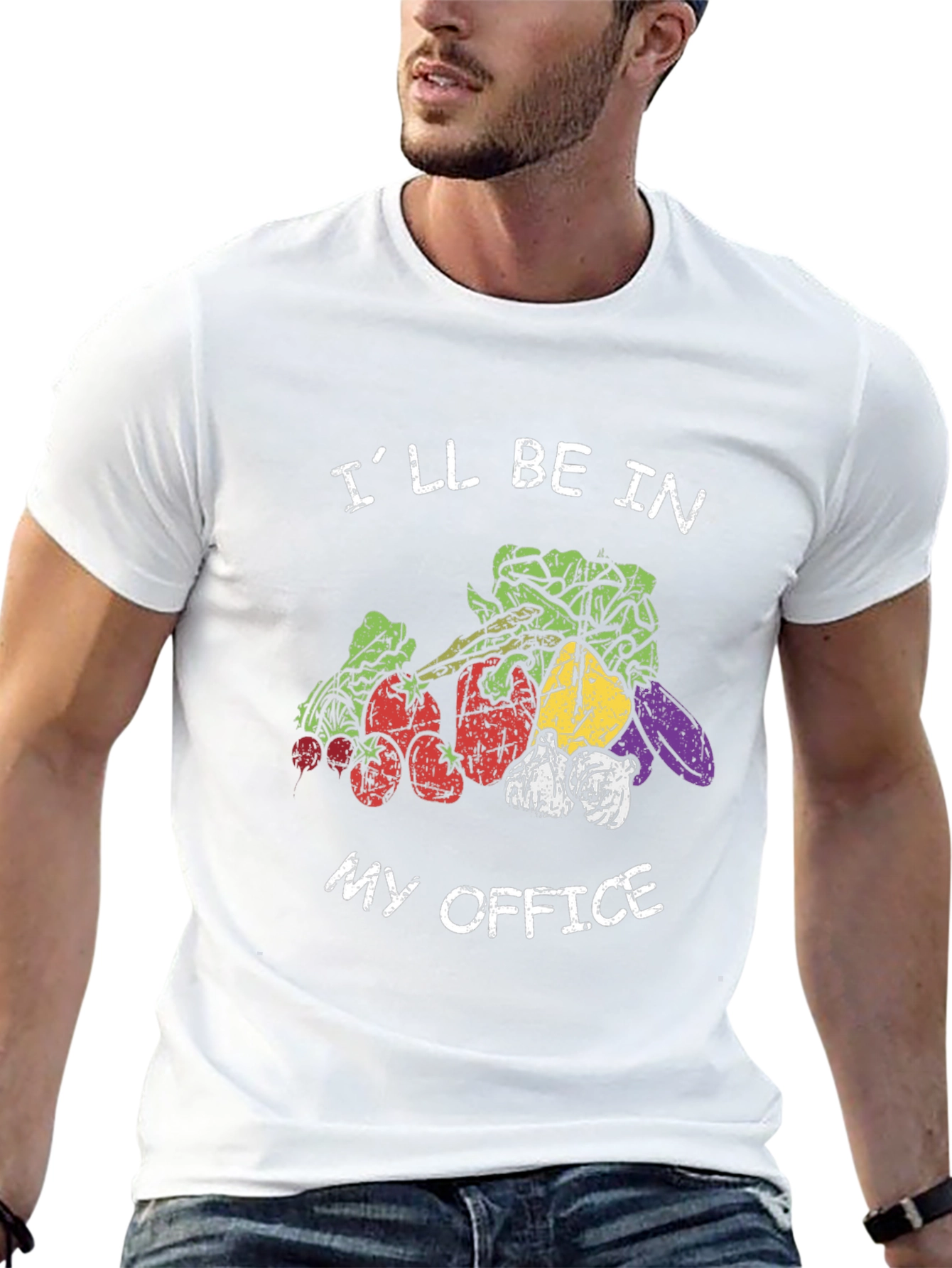 Black Vegetable Garden T-Shirt - "I'll Be In My Office" view 13