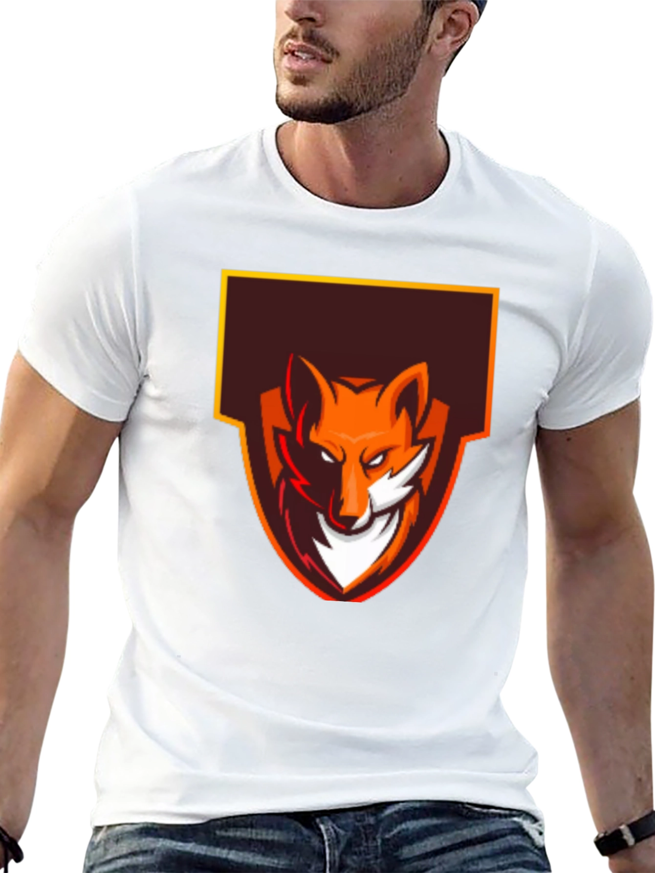 Black Fox Logo Graphic Tee - Black Cotton Blend view 13