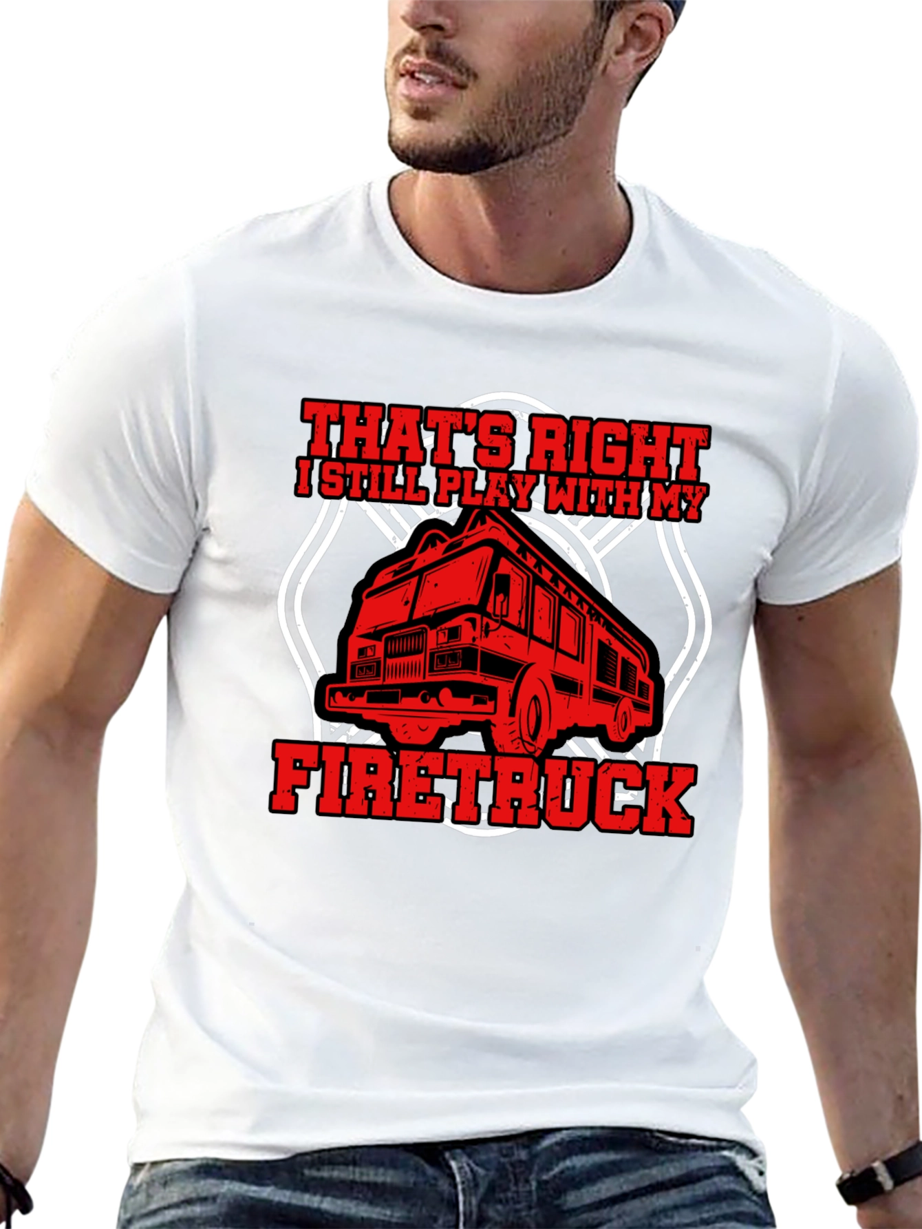 Black Firetruck T-Shirt - Play With My Firetruck view 13