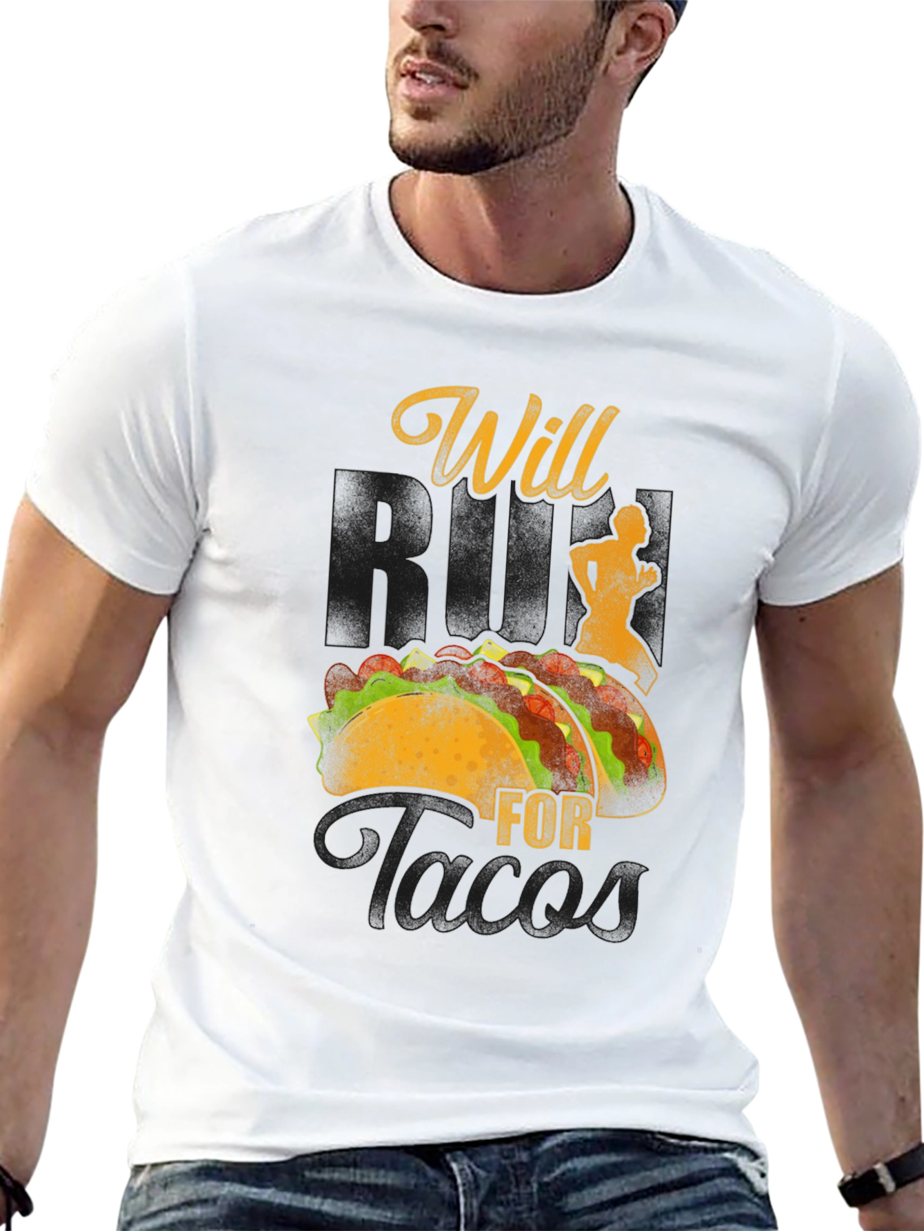 Black Will Run For Tacos Graphic Tee view 13
