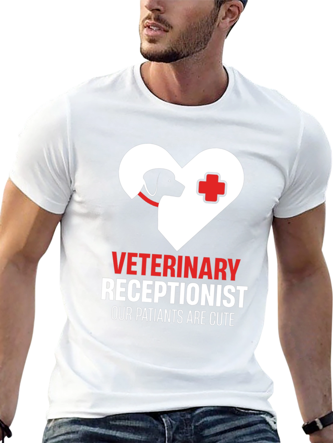 Black Veterinary Receptionist T-Shirt - Cute Patients Tee view 13