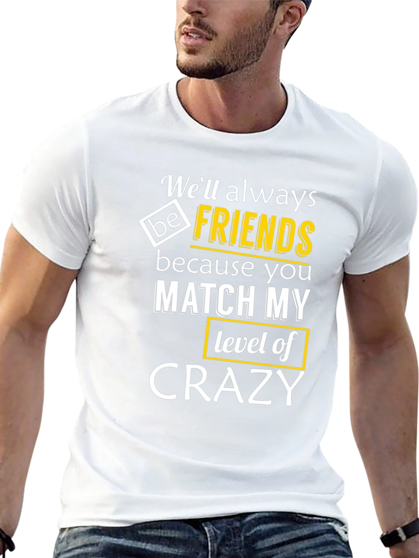 Black Funny Crazy Friends T-Shirt view 13
