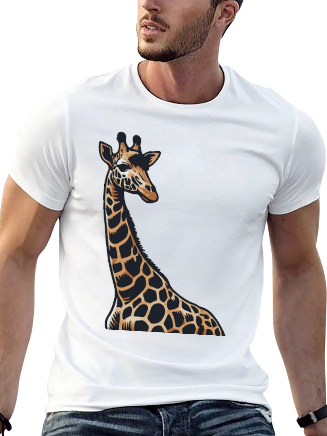 Black Giraffe Graphic Black T-Shirt view 13