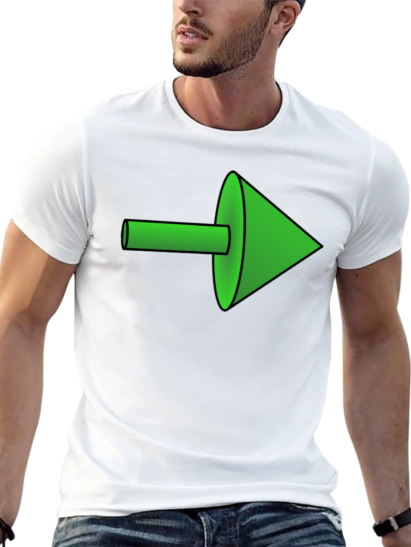 Black Green Arrow Graphic Black Tee view 13