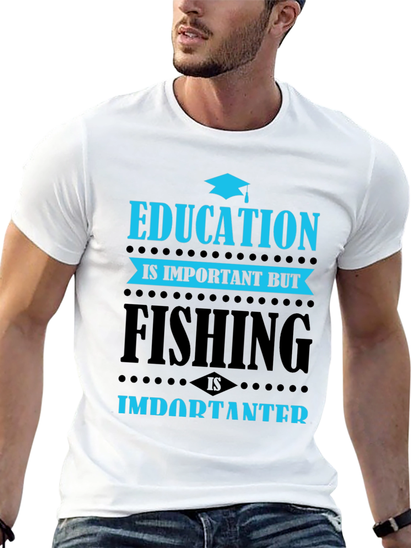 Black Education vs. Fishing T-Shirt - Importanter view 13