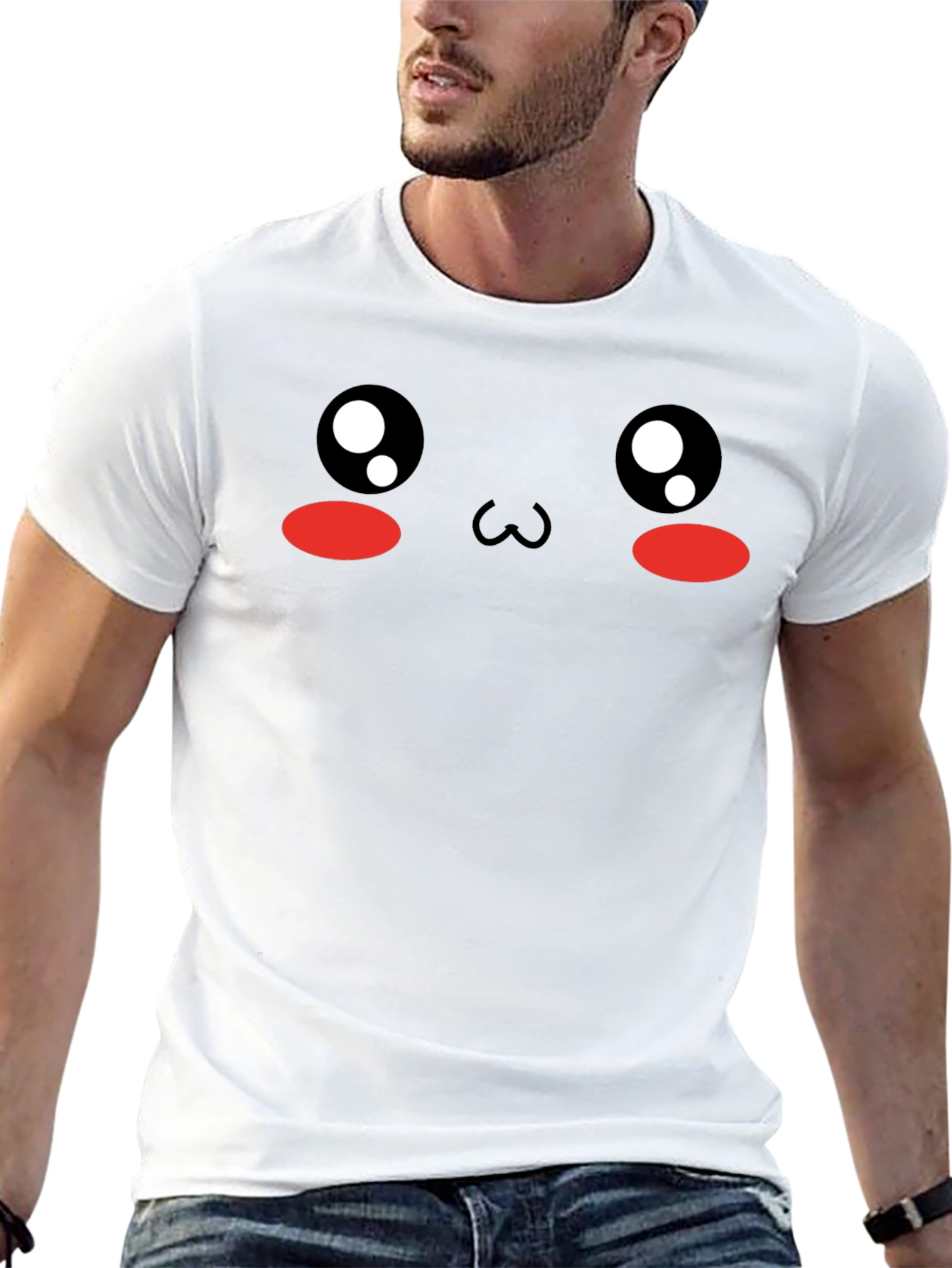 Black Kawaii Face T-Shirt - Cute Anime Style view 13