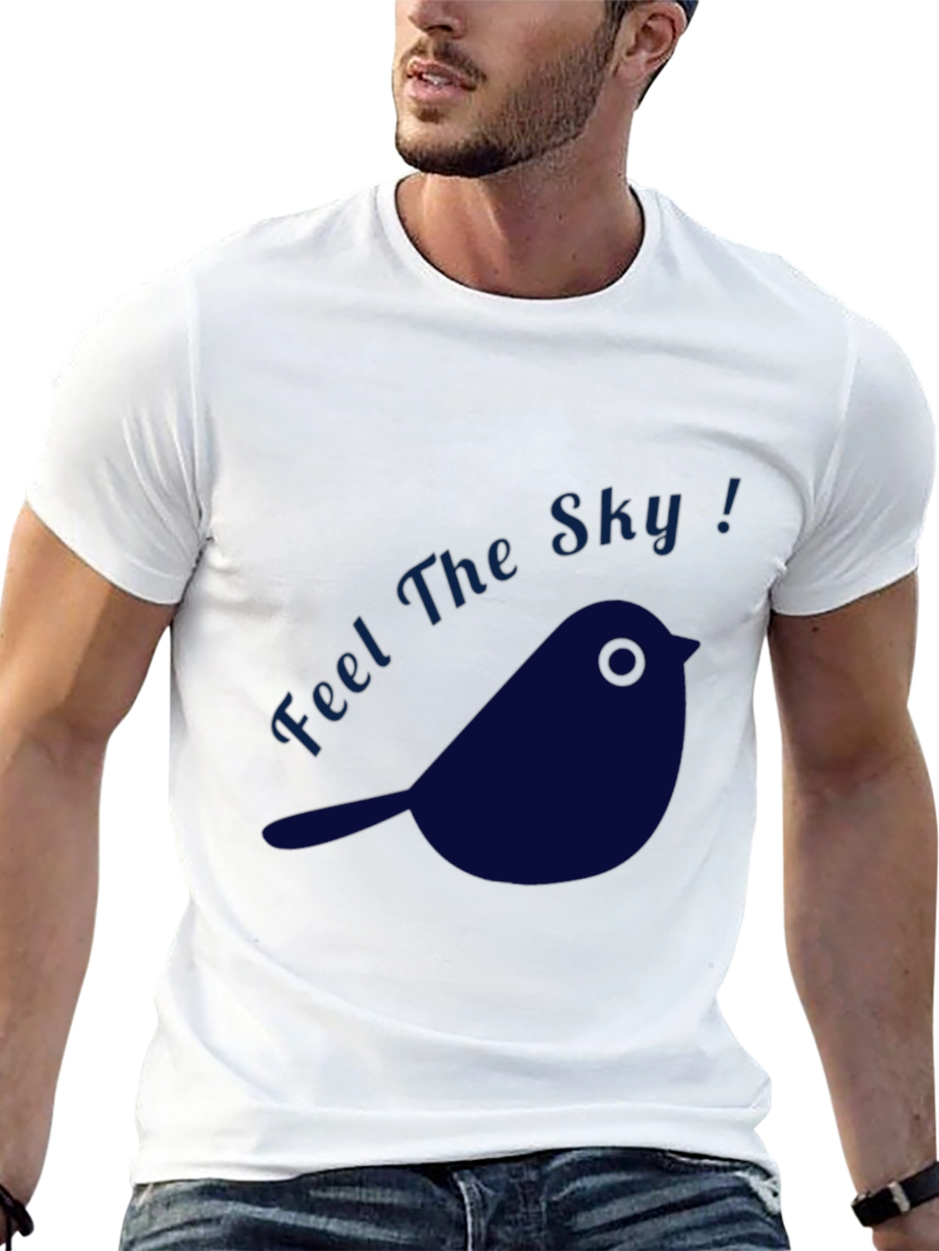 Black Feel The Sky! Graphic Tee view 13