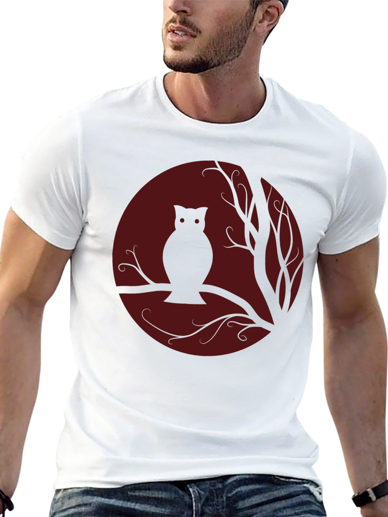 Black Owl Moon Silhouette T-Shirt view 13