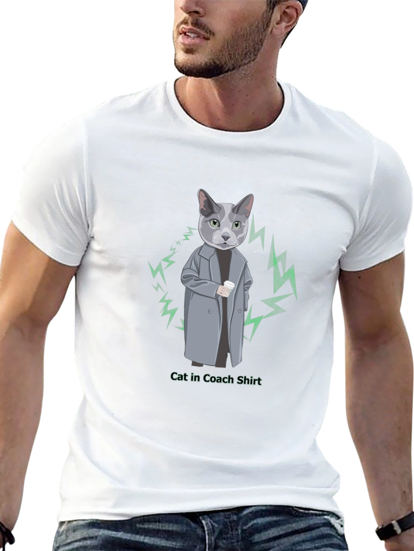 Black Cool Cat in Coach T-Shirt view 13