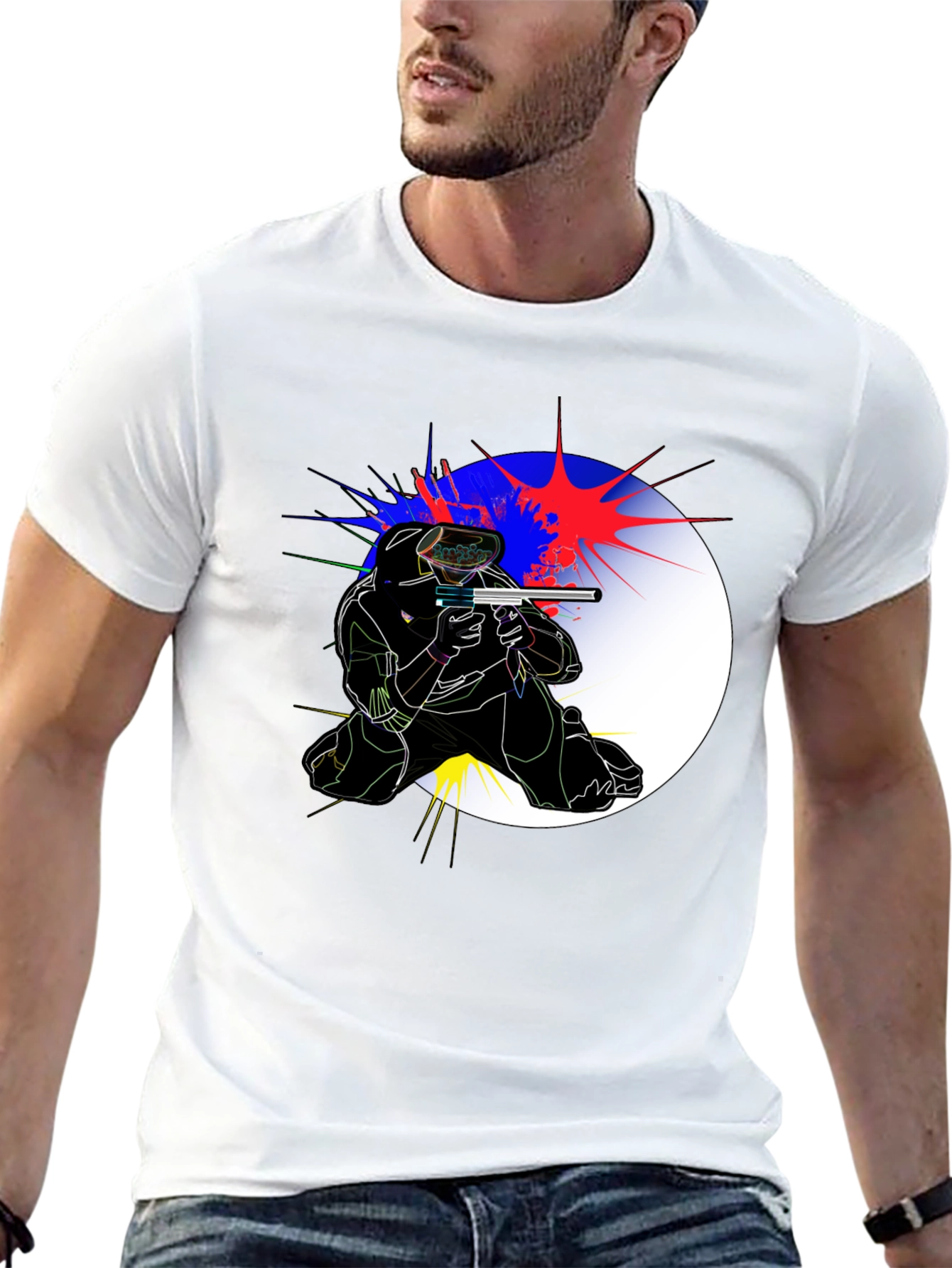 Black Paintball Player Graphic Tee - Action Ready! view 13