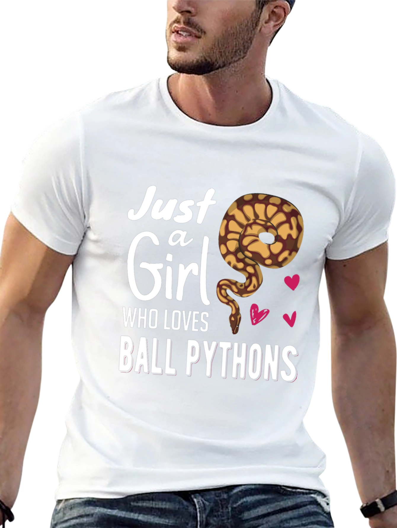 Ball Python Lover T-Shirt - Just a Girl Who Loves Pythons Tee - 13