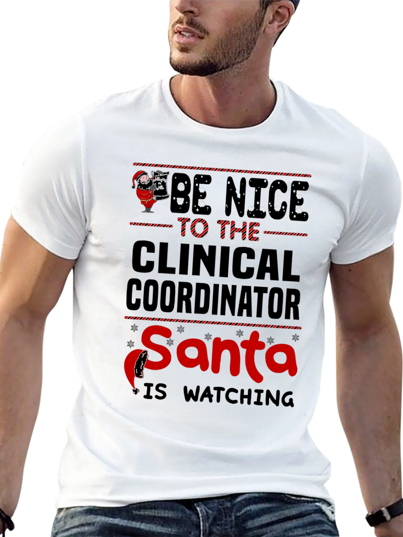 Black Be Nice Clinical Coordinator Santa T-Shirt view 13