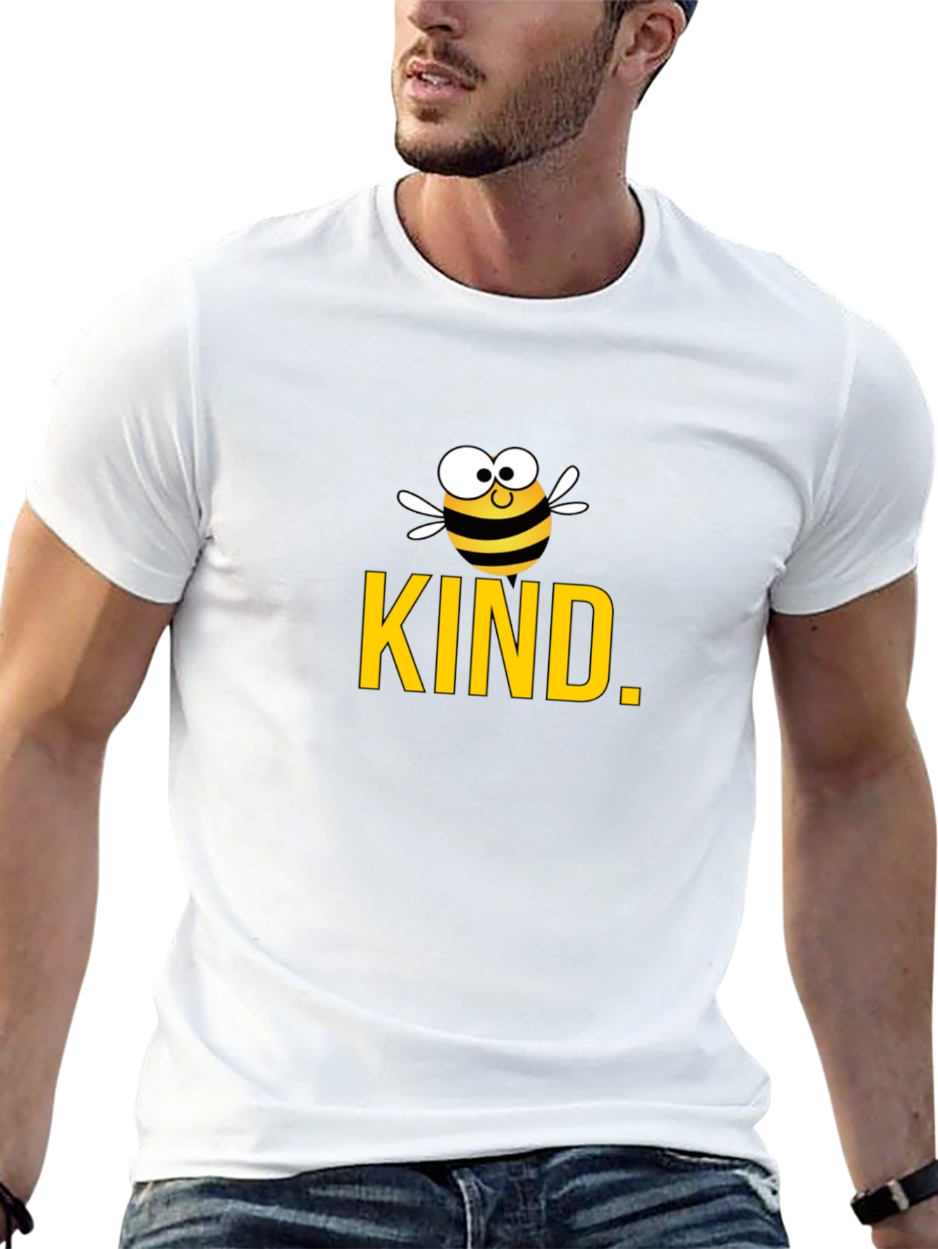 Black Be Kind Bee Graphic Tee - Black Cotton T-Shirt view 13