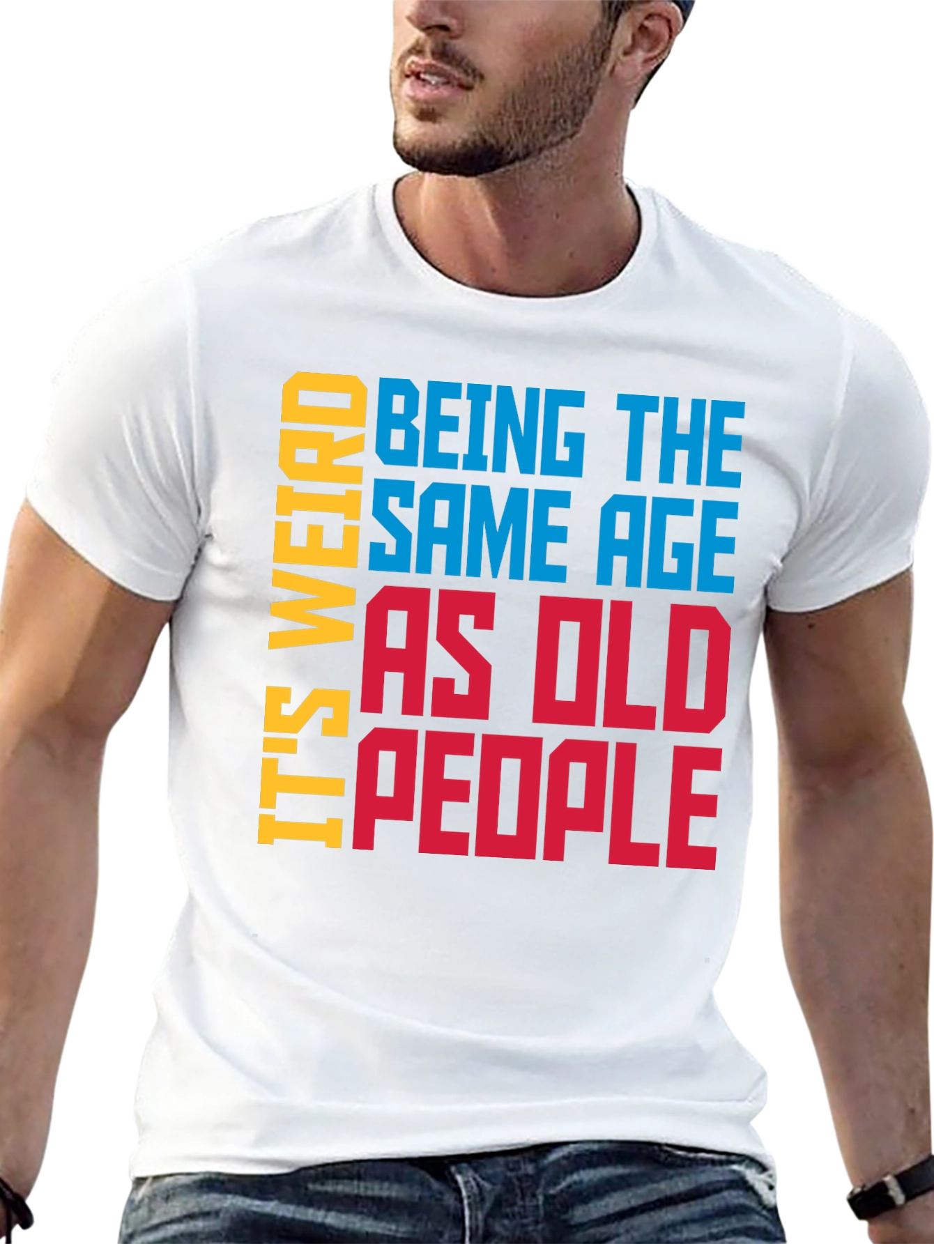 Black Funny 'Same Age as Old People' Graphic Tee view 13