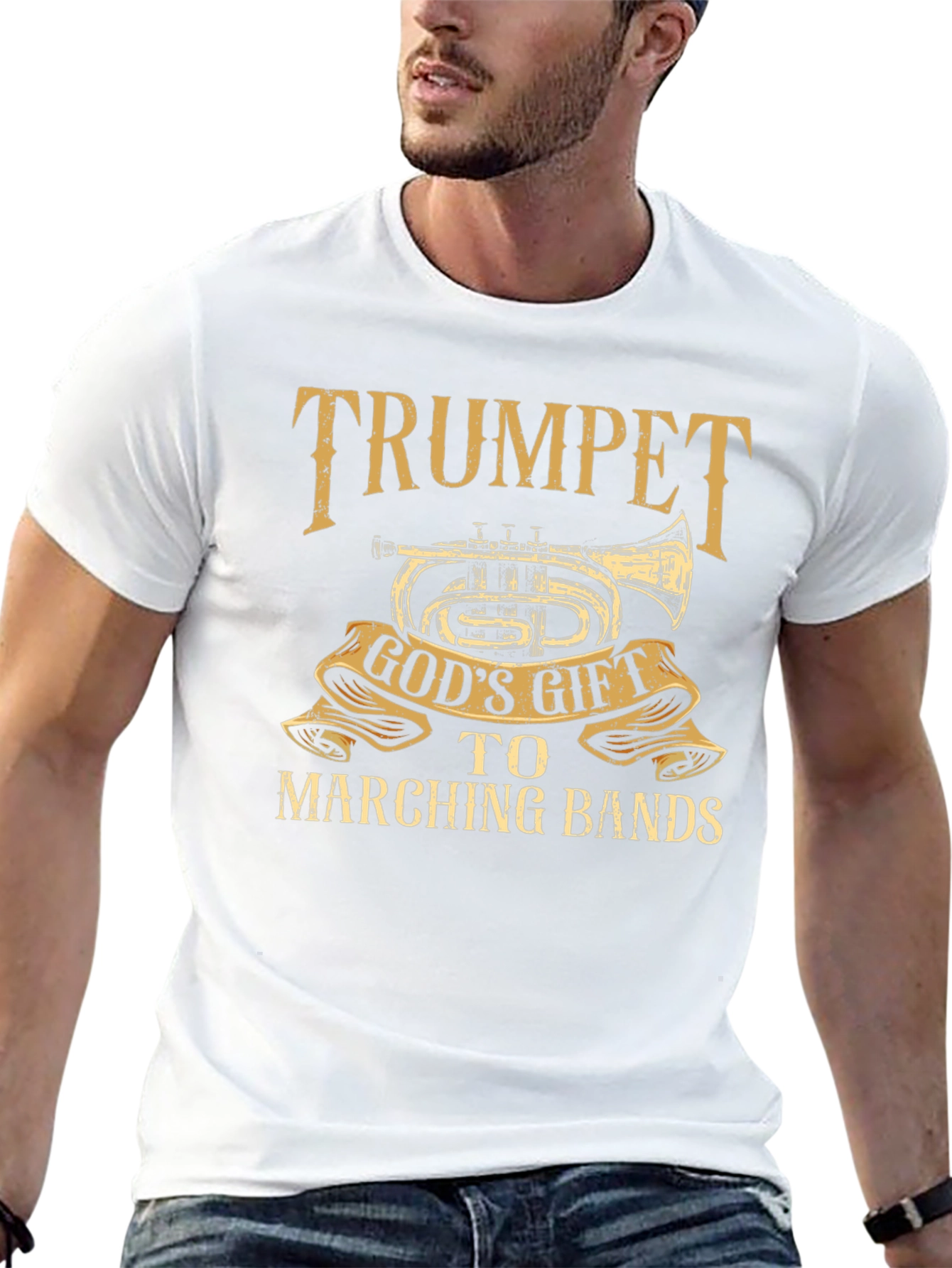 Black Trumpet God's Gift T-Shirt - Marching Band Tee view 13