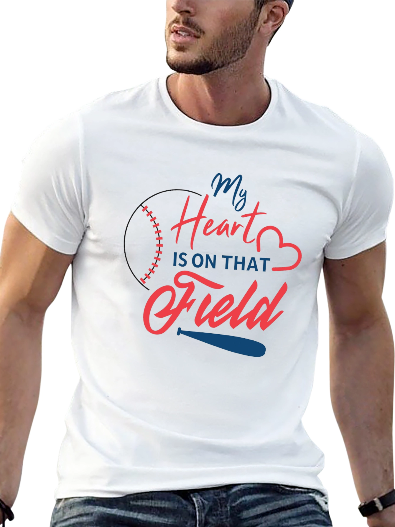 My Heart Is On That Field Baseball T-Shirt - 13