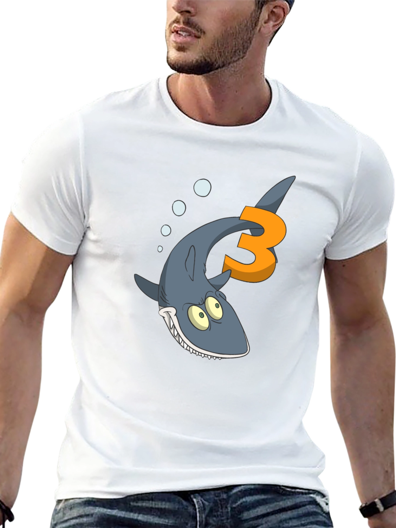 Black Shark Birthday T-Shirt - 3rd Birthday Gift view 13