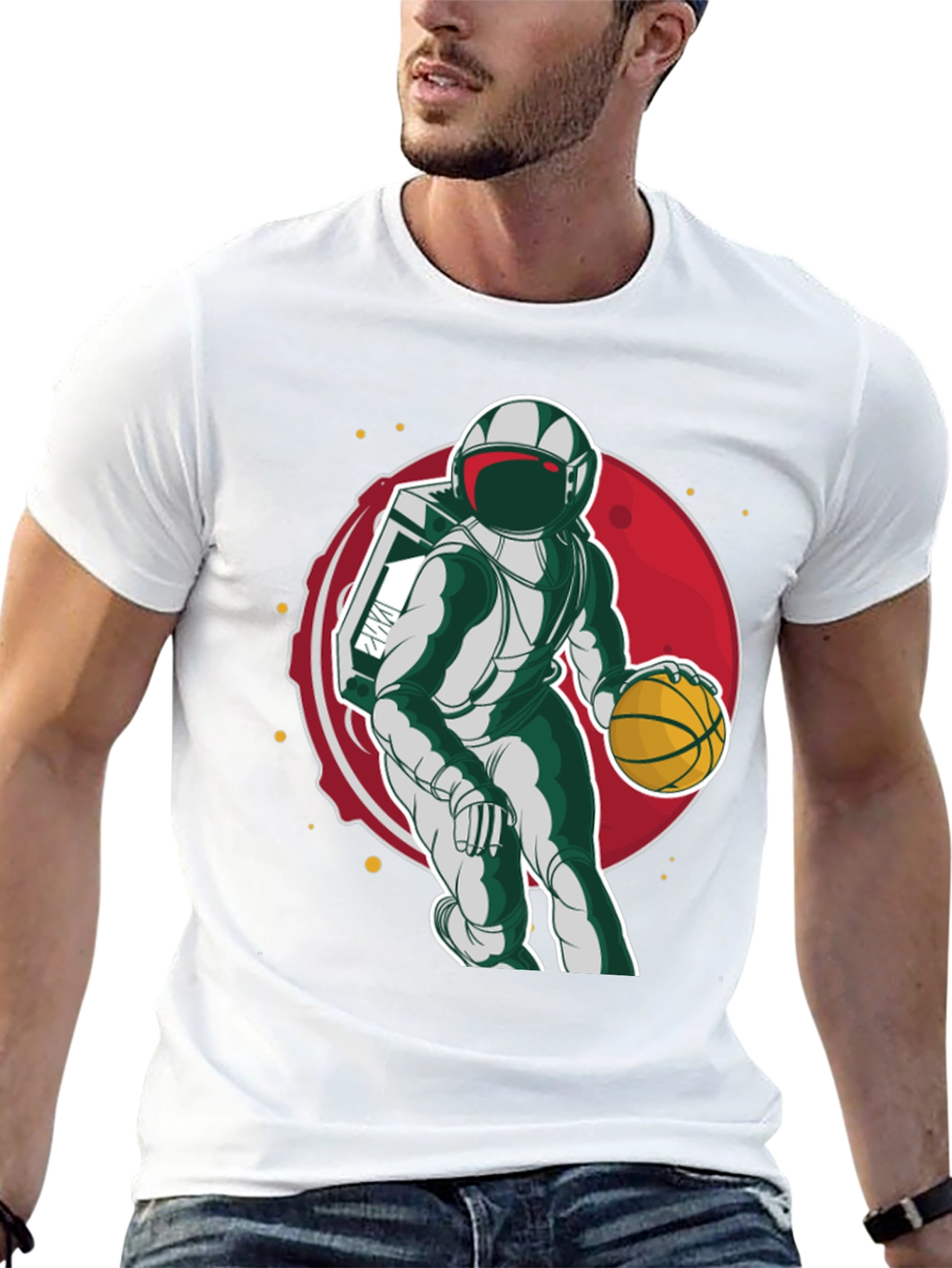 Black Astronaut Basketball T-Shirt view 13