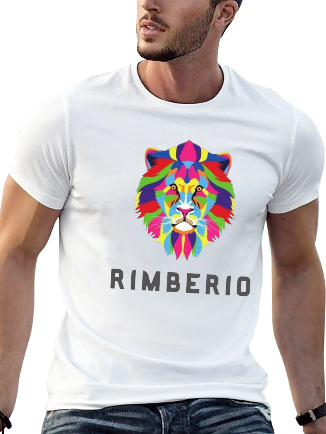 Black Rimberio Lion Graphic T-Shirt - Vivid Colors, Bold Style view 13