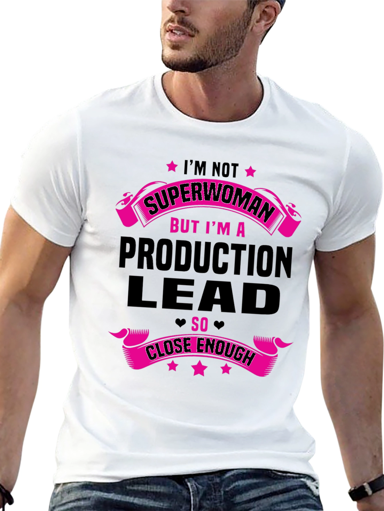 Black Production Lead Superwoman Funny T-Shirt view 13