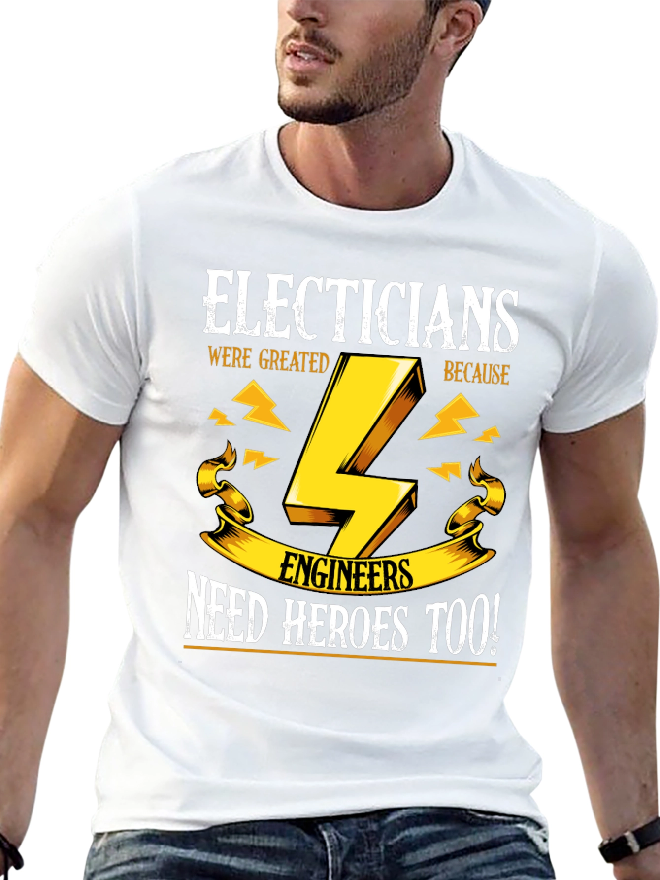 Black Electricians Need Heroes Too T-Shirt view 13