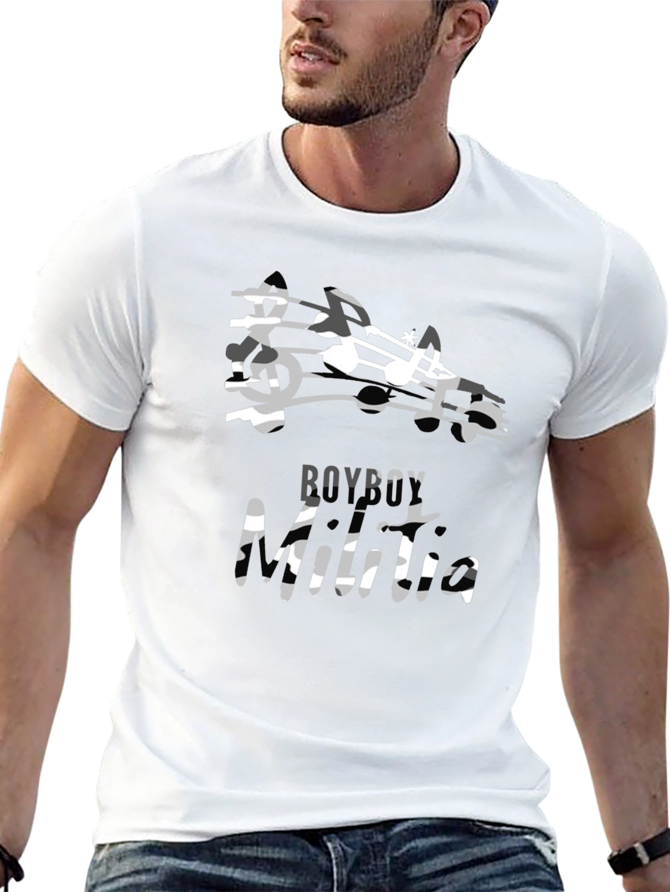 Black Boyboy Music Tee - Black Short Sleeve Graphic T-Shirt view 13