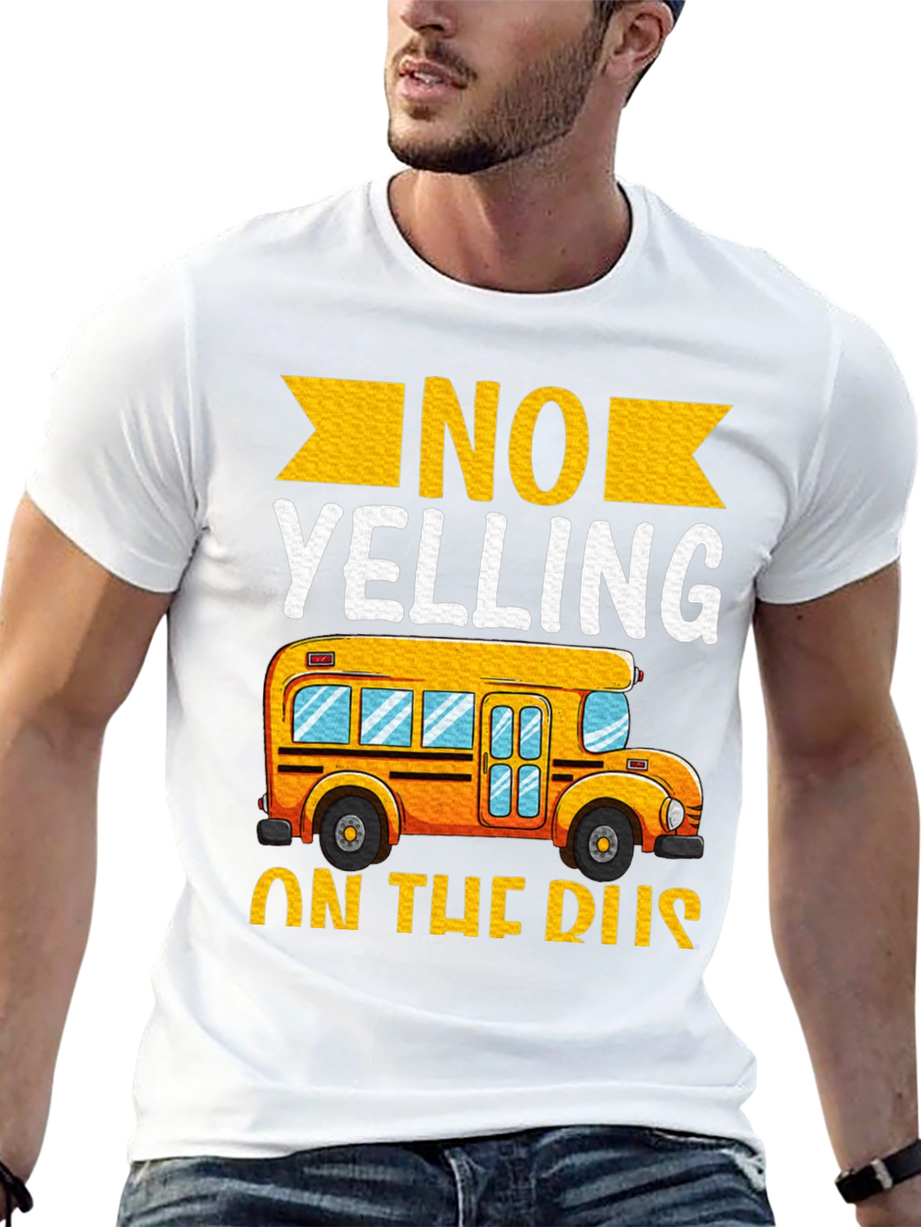 Black No Yelling on the Bus T-Shirt view 13
