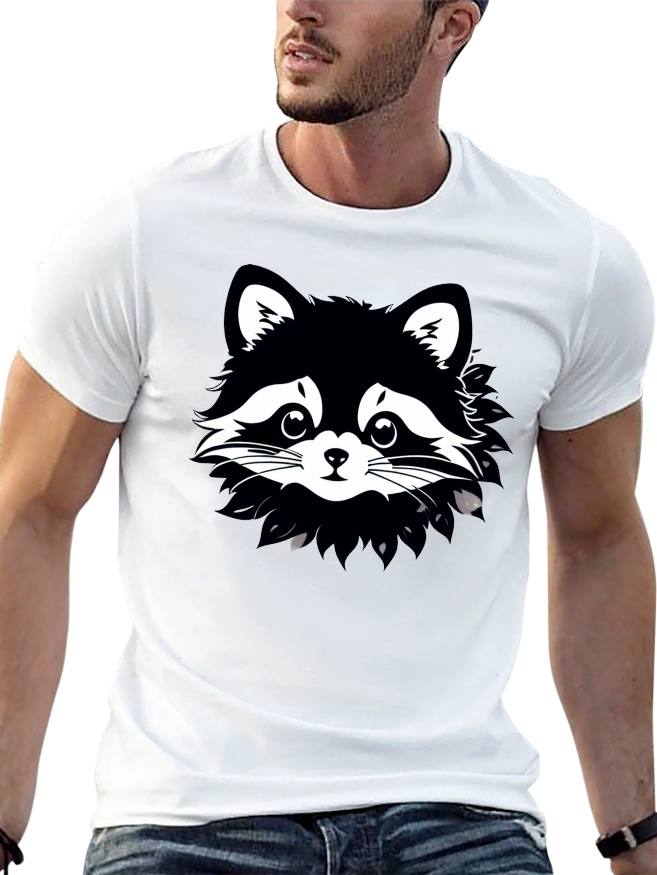 Black Raccoon Graphic Tee - Unisex Cotton T-Shirt view 13