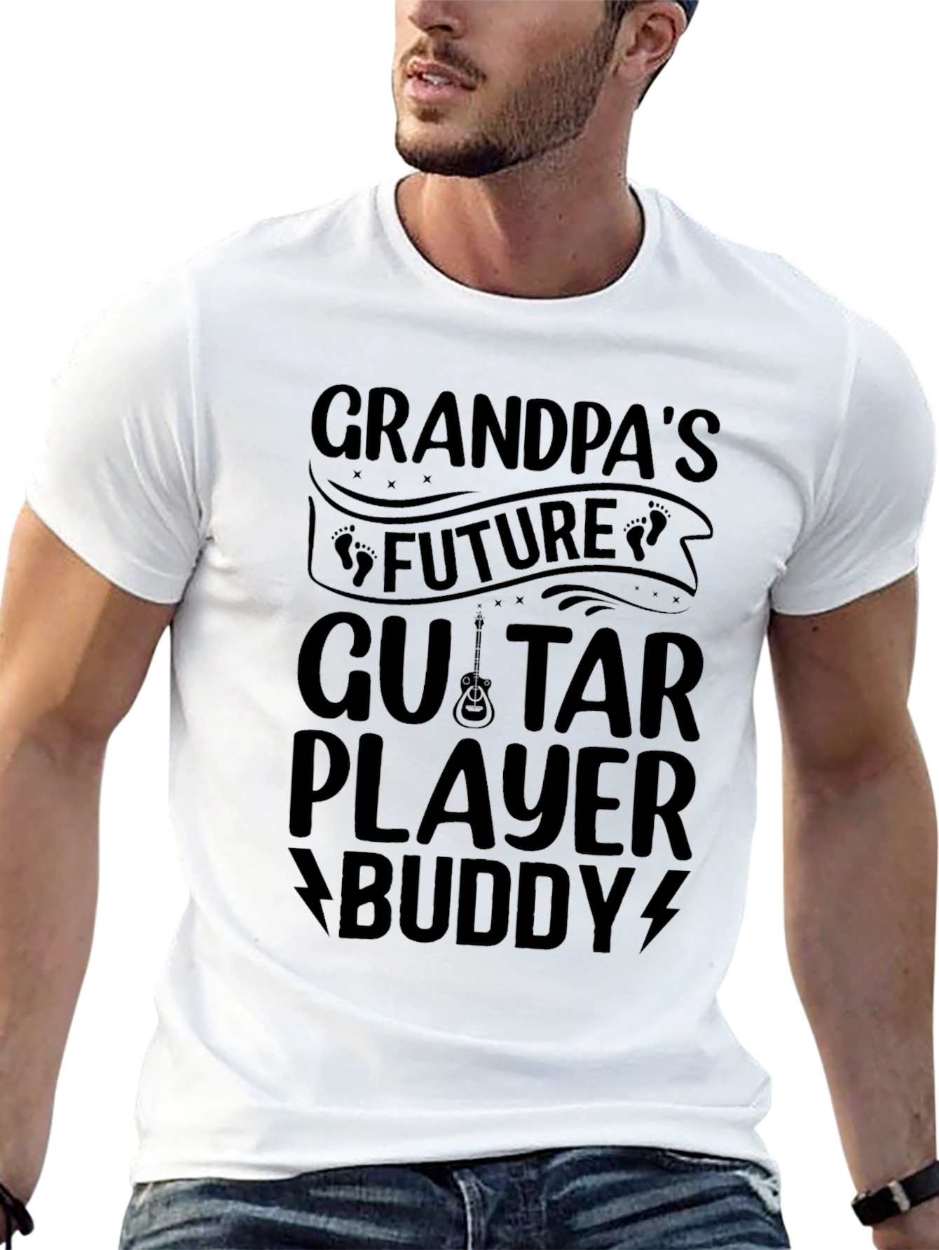 Black Grandpa's Future Guitar Player Buddy T-Shirt view 13