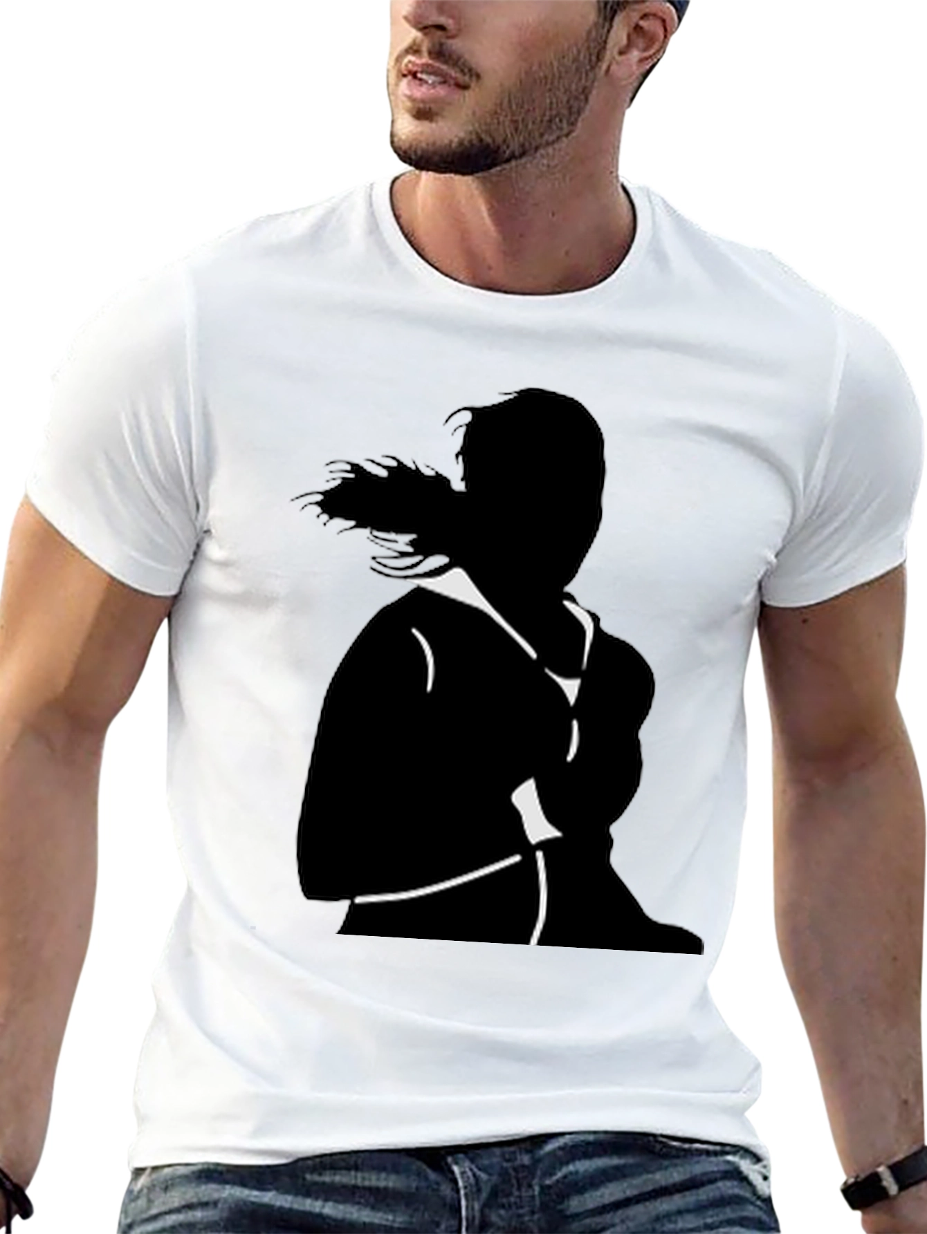 Black Silhouette Graphic Tee - Cool & Casual Style view 13