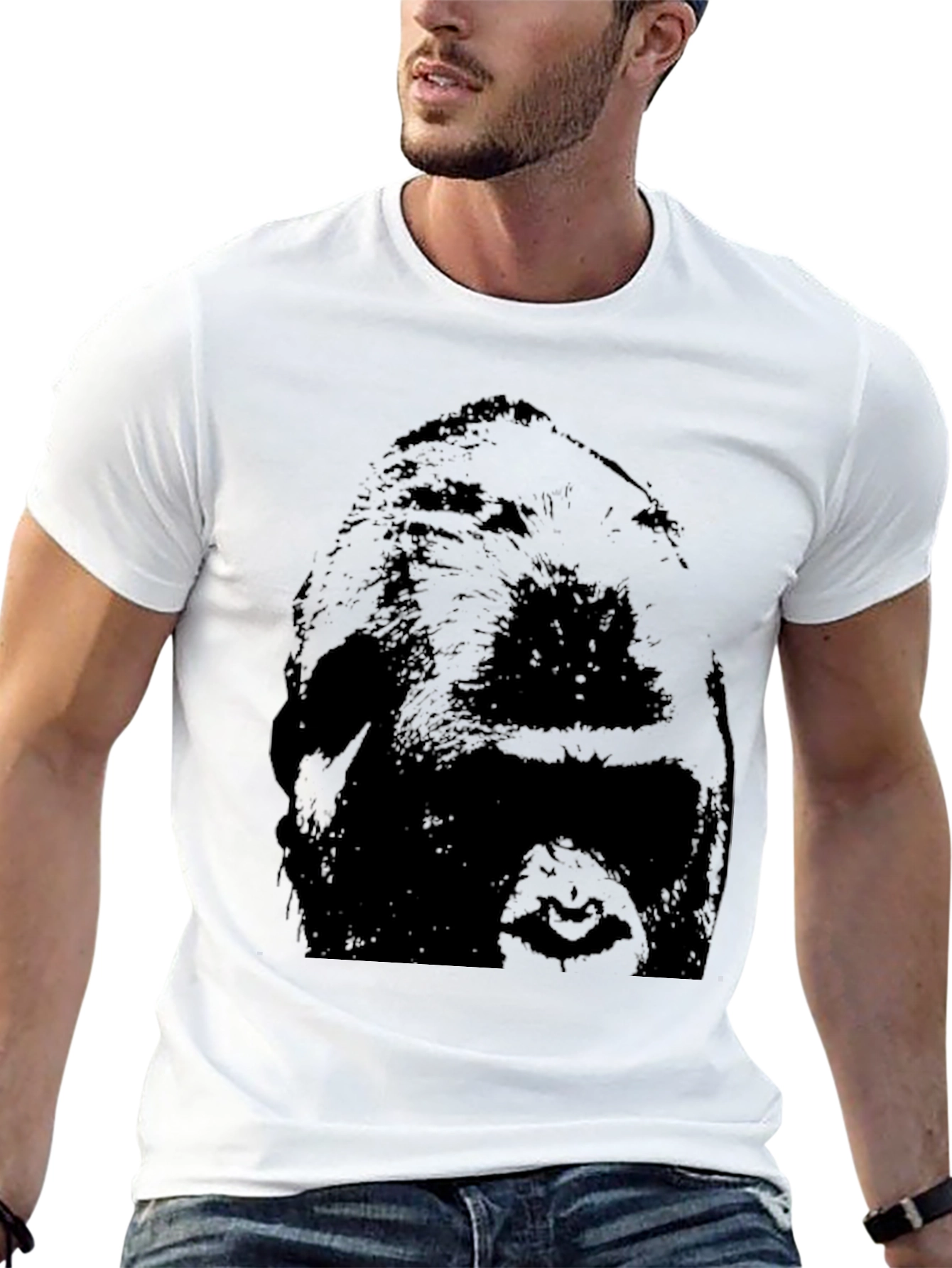 Black Bold Graphic Tee - Black T-Shirt with Dark Print view 13