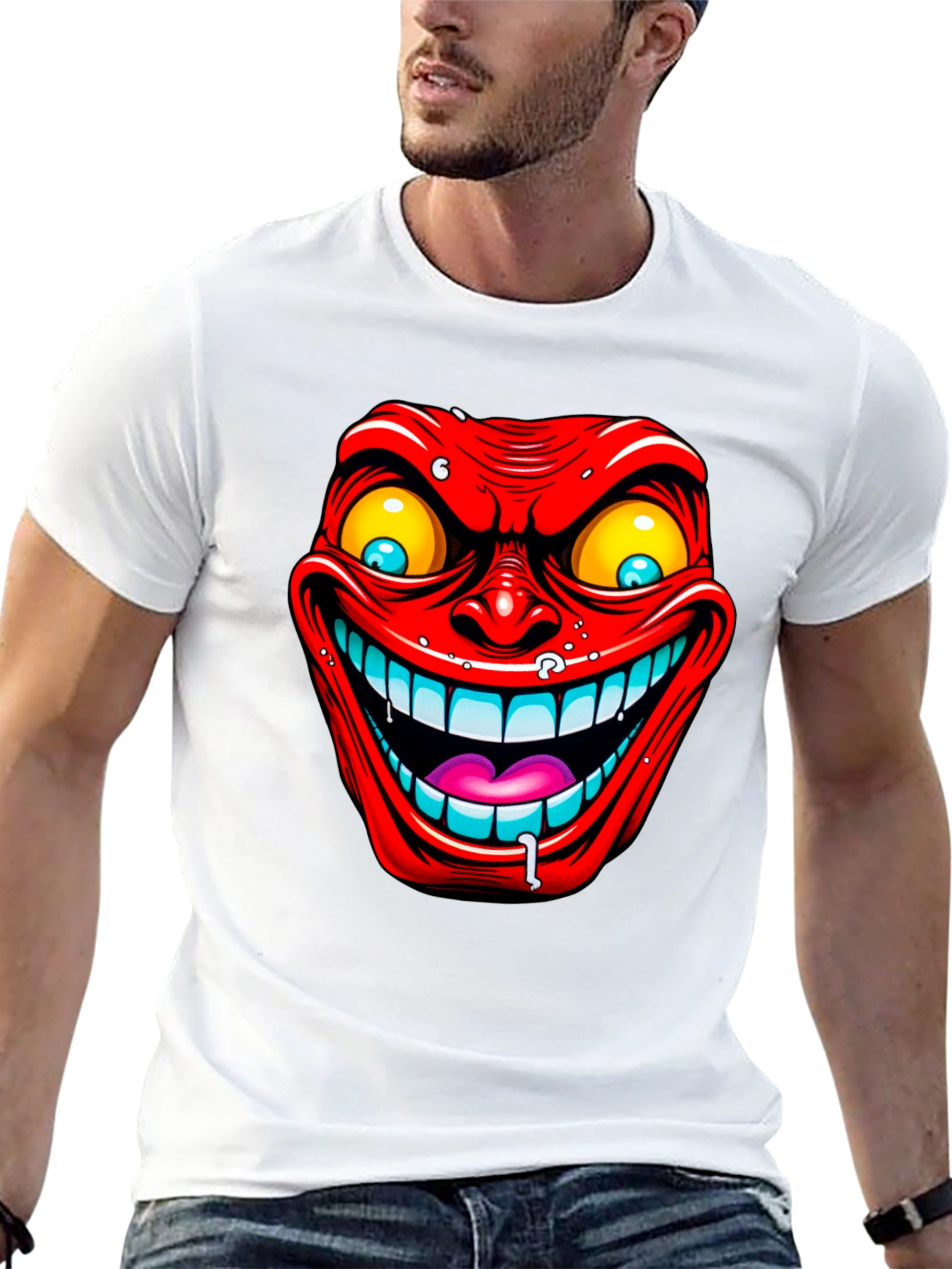 Black Evil Grin Graphic Tee - Men's Black T-Shirt view 13