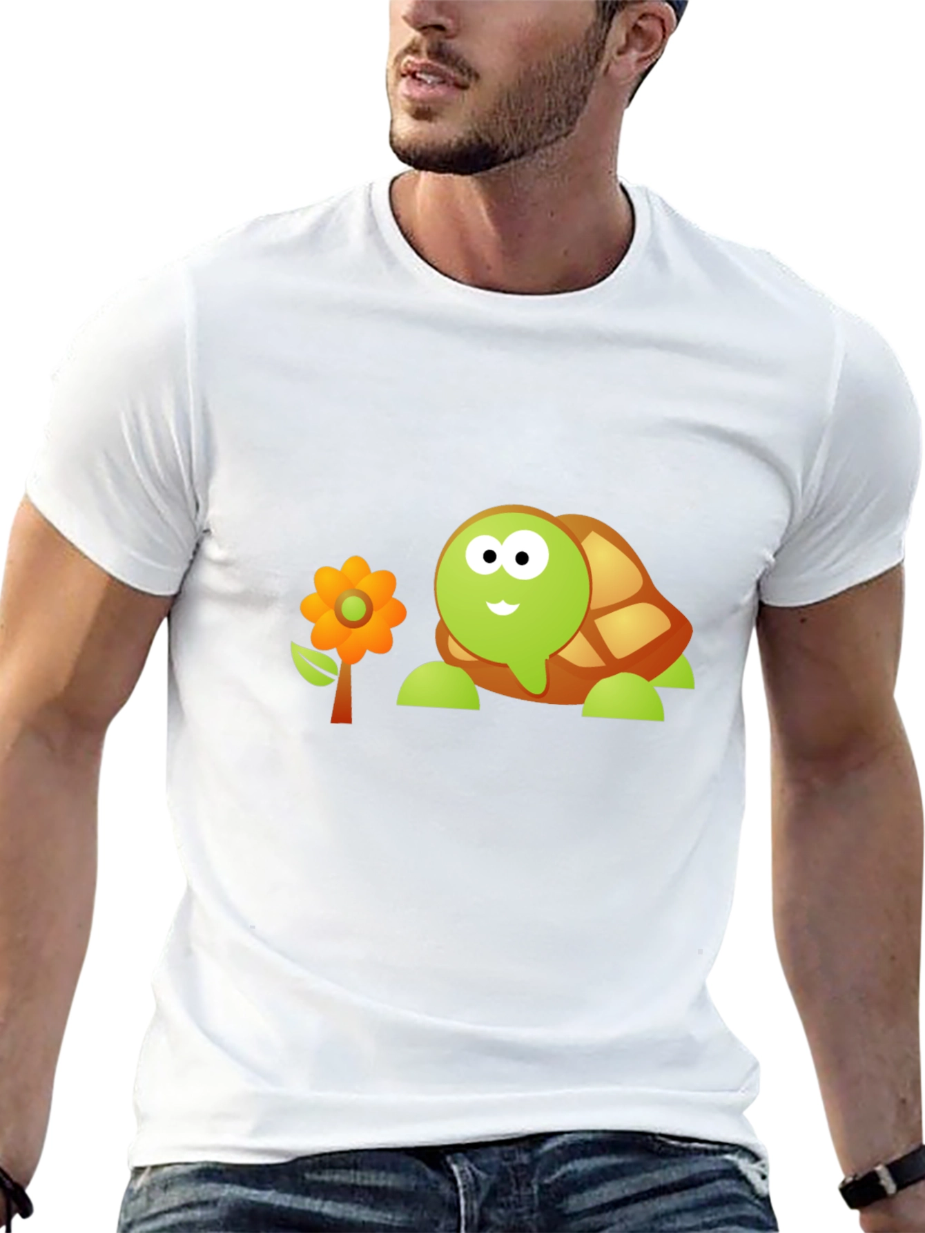 Black Cartoon Turtle Graphic Tee view 13