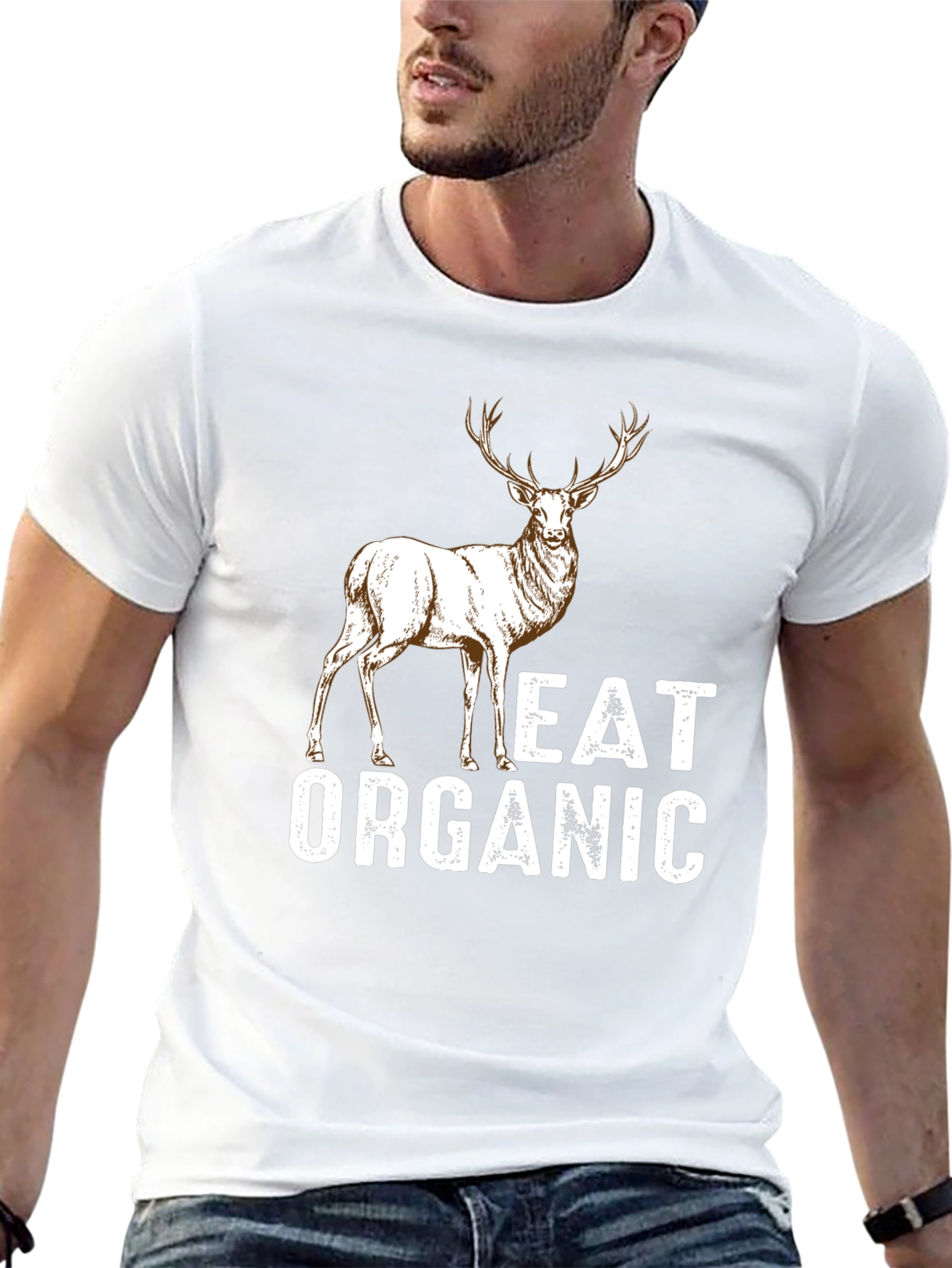 Black Eat Organic Deer Graphic T-Shirt - Mens view 13