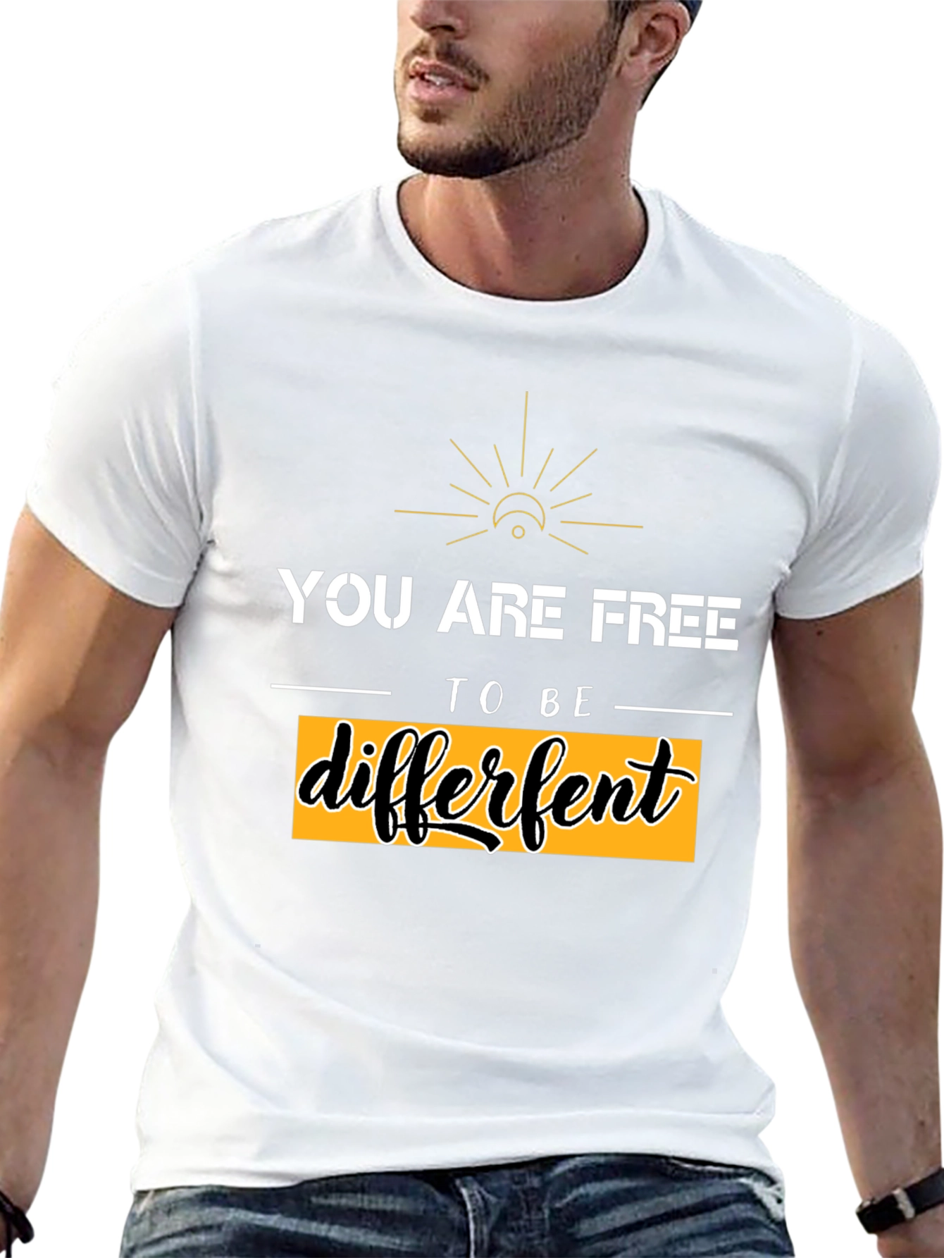 Black Be Different Graphic Tee - Black Unisex T-Shirt view 13